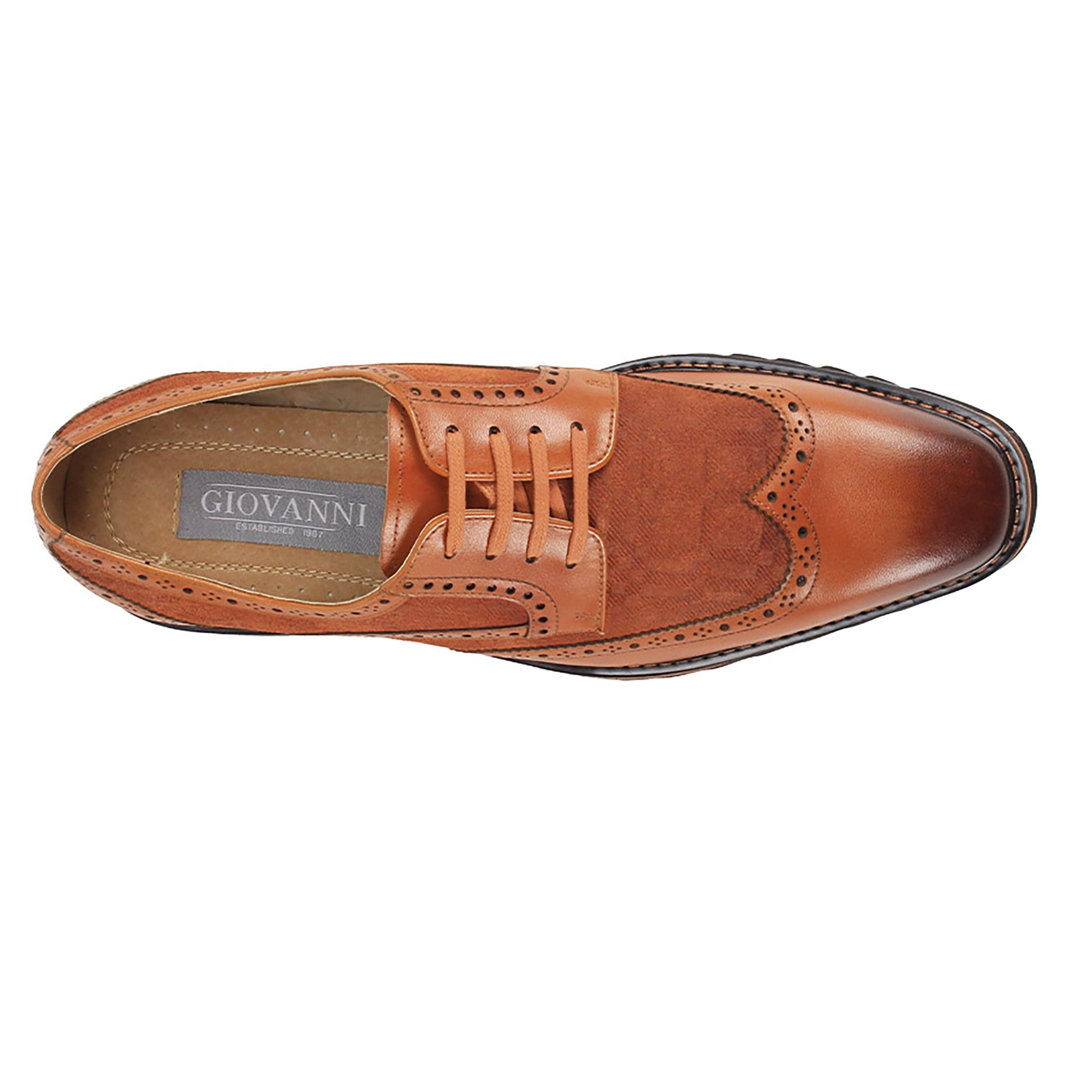 GIOVANNI LEATHER SHOES-RAVEN
