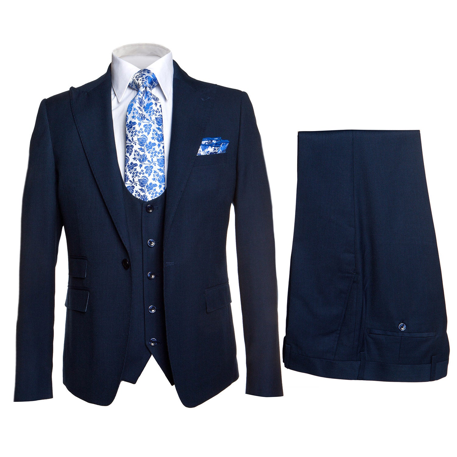 SYDNEY VESTED SUIT by Rossi Man/SOLID