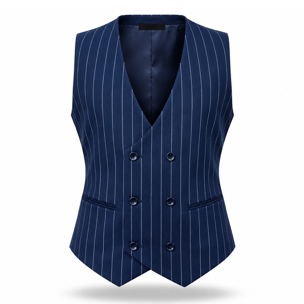 AMATZIA BGD LLC U D Ideal Peak Lapel Double-Breasted Vested Suit -9190