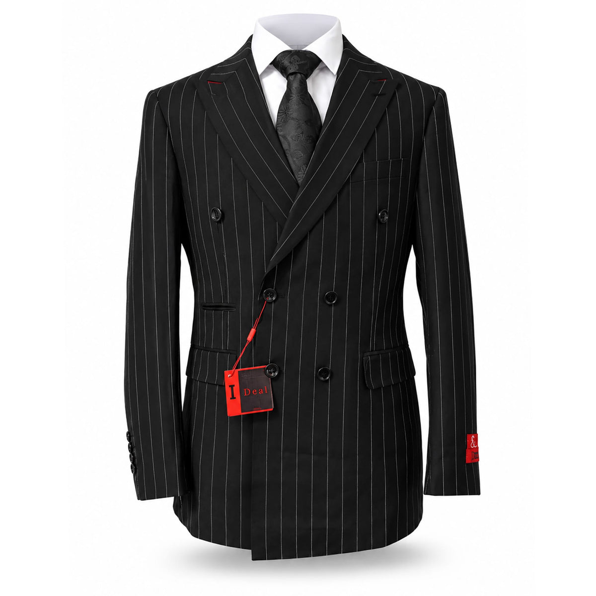 AMATZIA BGD LLC U D Ideal Peak Lapel Double-Breasted Vested Suit -9190