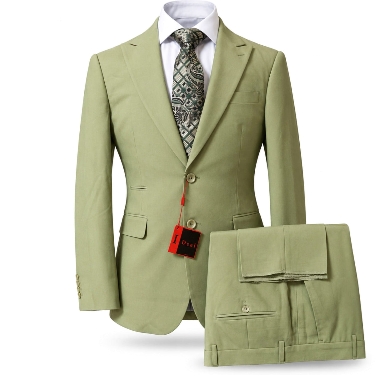 AMATZIA BGD LLC U S M SAGE / 38R Ideal Peak Lapel 2-Piece Suit-80046