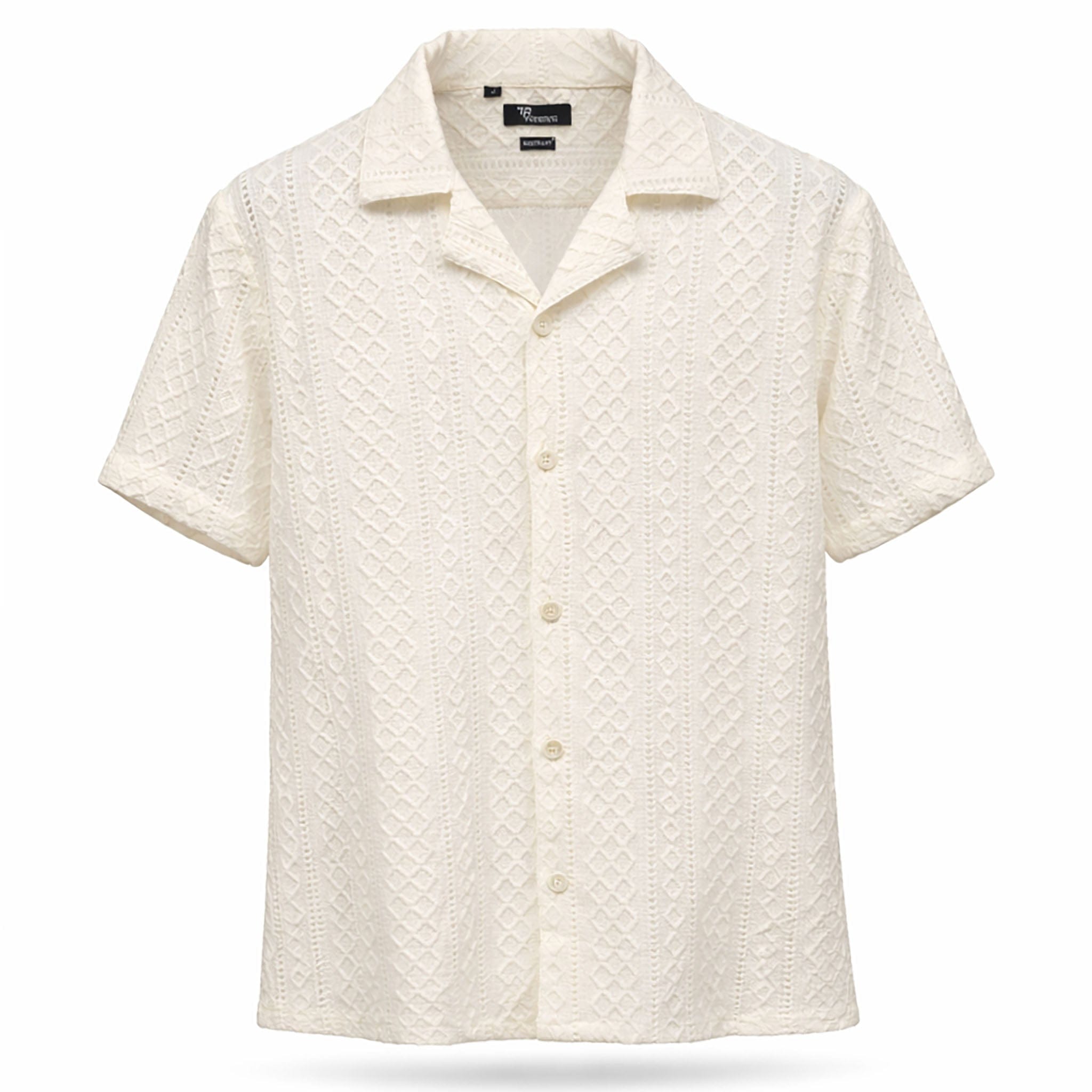 B.S.D TRADING COMPANY S A S 3006 / MED Premium Short Sleeve Shirt Textured Summer Button-Up/Trsh