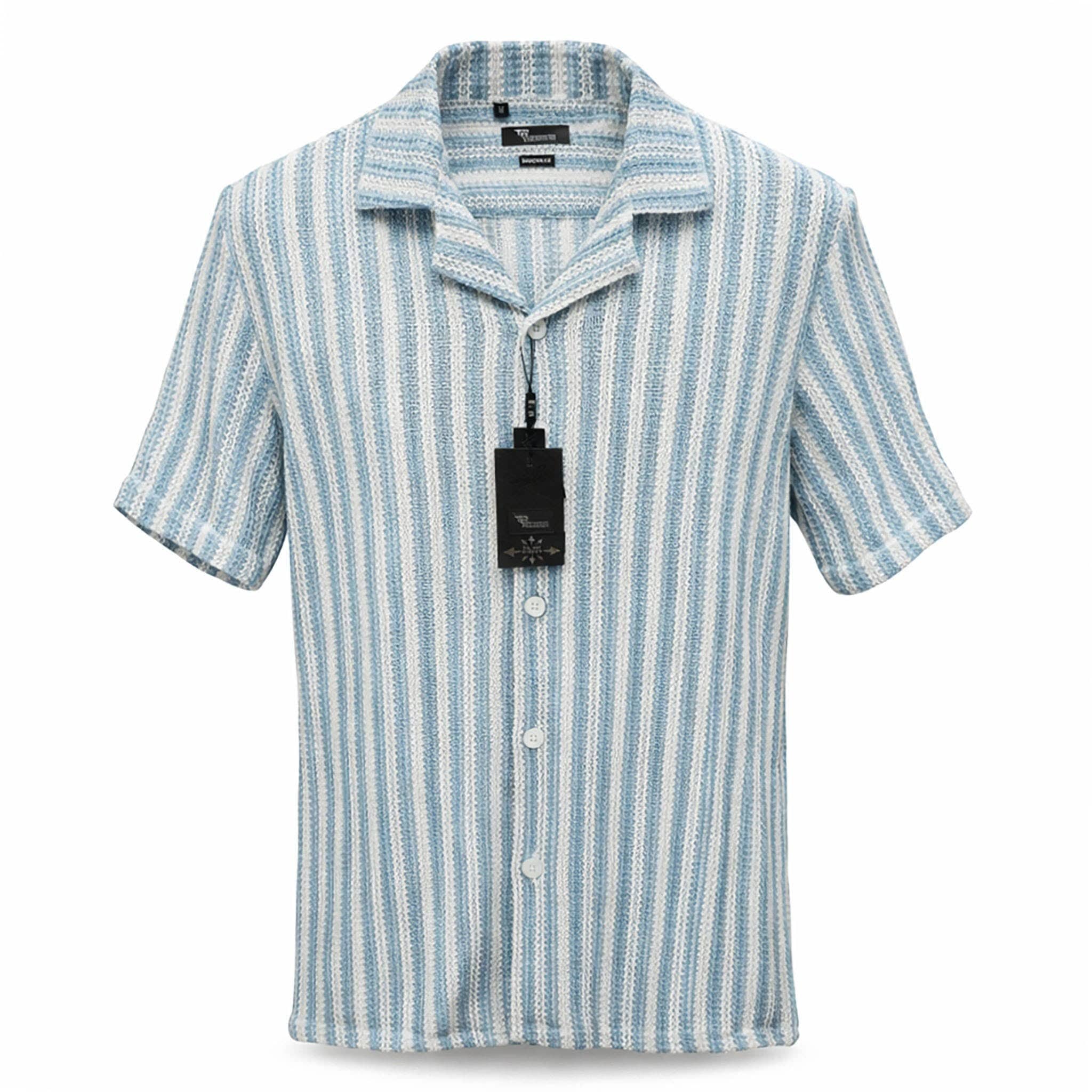 B.S.D TRADING COMPANY S A S 3020 / MED Premium Short Sleeve Shirt Textured Summer Button-Up/Trsh