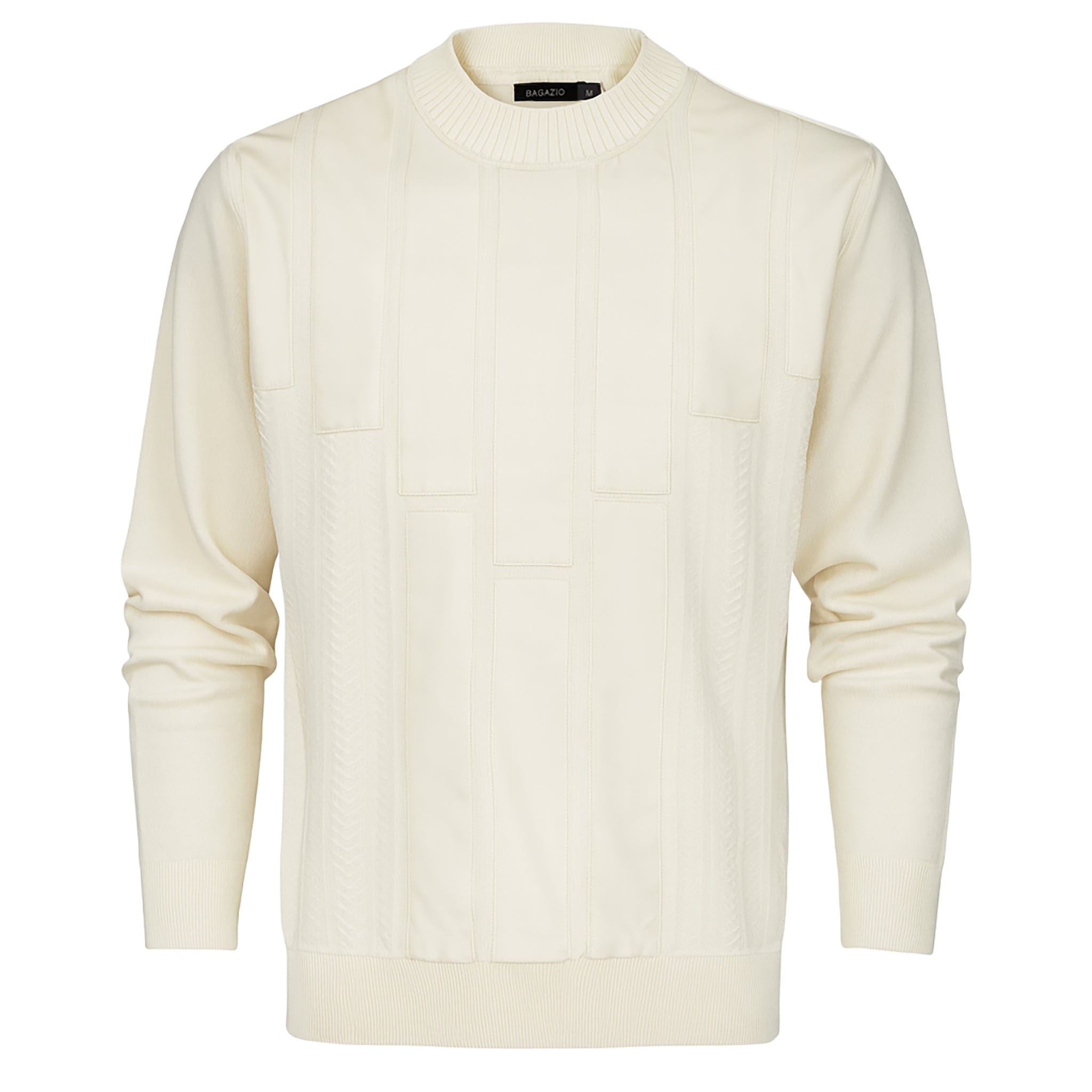 BAGAZIO K S IVORY / M BAGAZIO Crew Neck Sweater with Front Panel Detailing-BMN1751