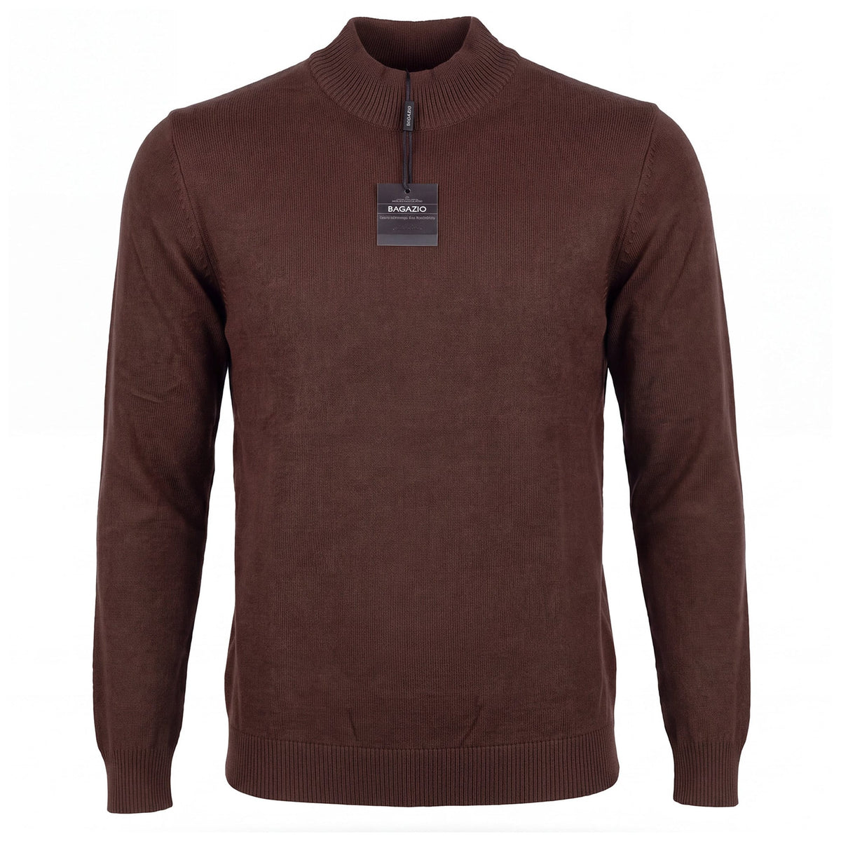BAGAZIO T P L BROWN / MED Bagazio Men’s Mock Lightweight Knit-Bm2284