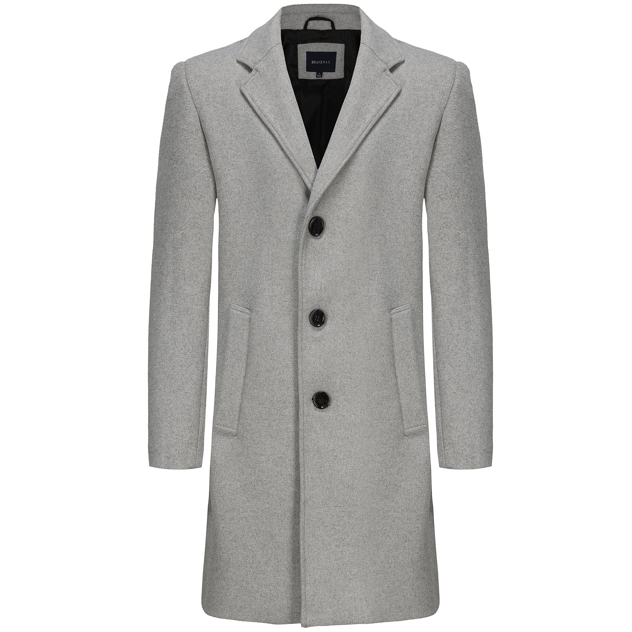 BRAVEMAN SUITING COMPANY J CF LIGHT_GREY / S BRAVEMAN 3/4 COAT-SWC01