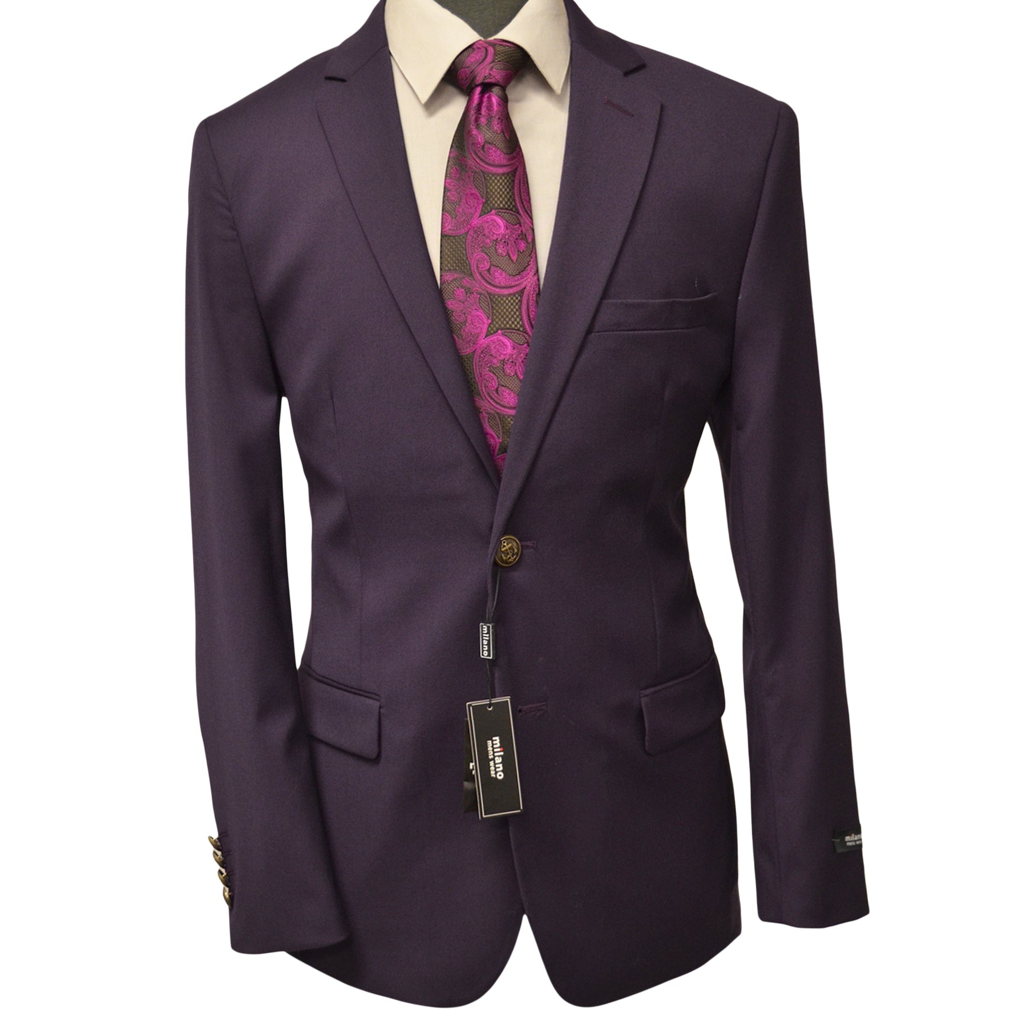 BRAVEMAN SUITING COMPANY J S PURPLE / 40 REG MILANO LABEL SPORT COAT/Sp100
