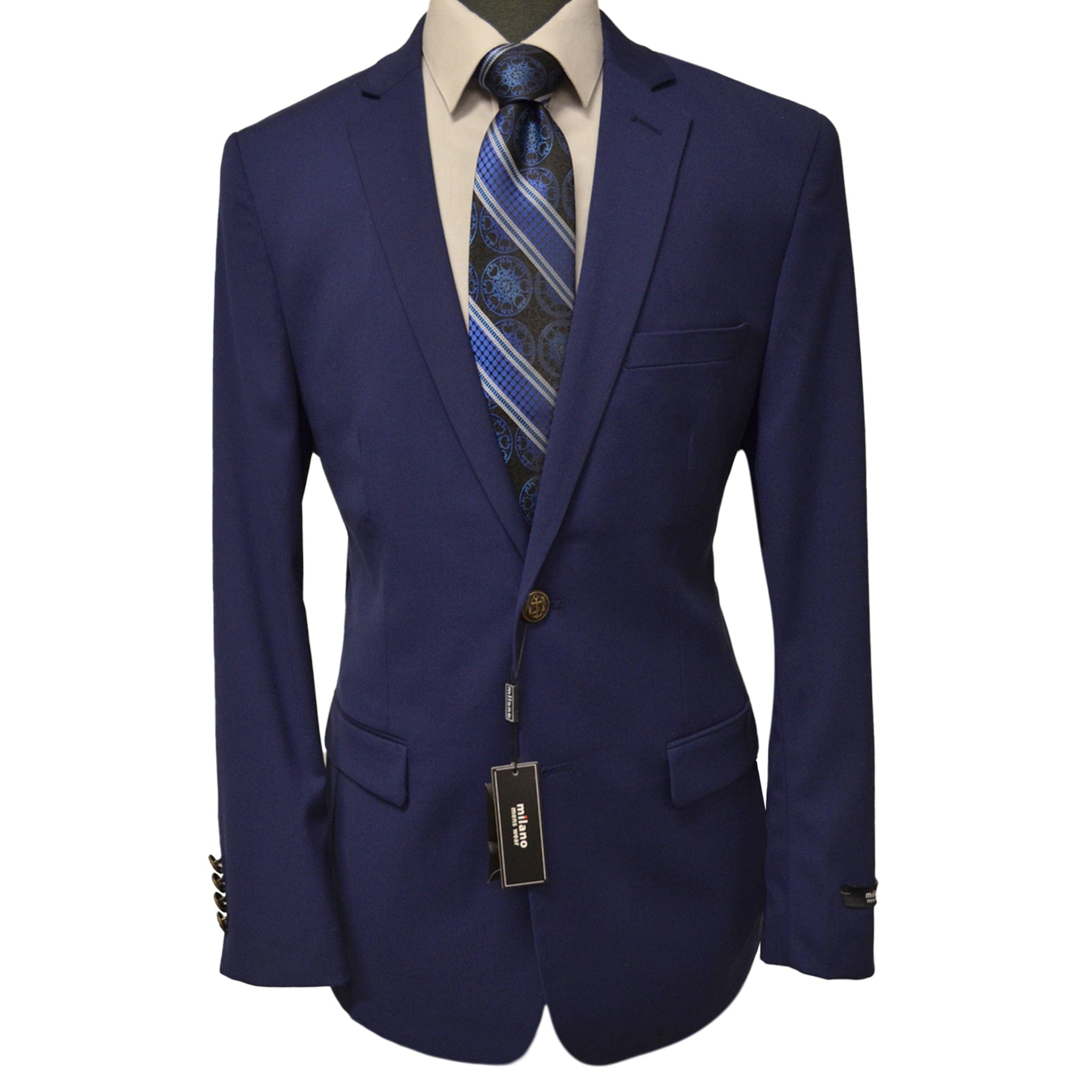 BRAVEMAN SUITING COMPANY J S NAVY / 38 REG MILANO LABEL SPORT COAT/Sp100