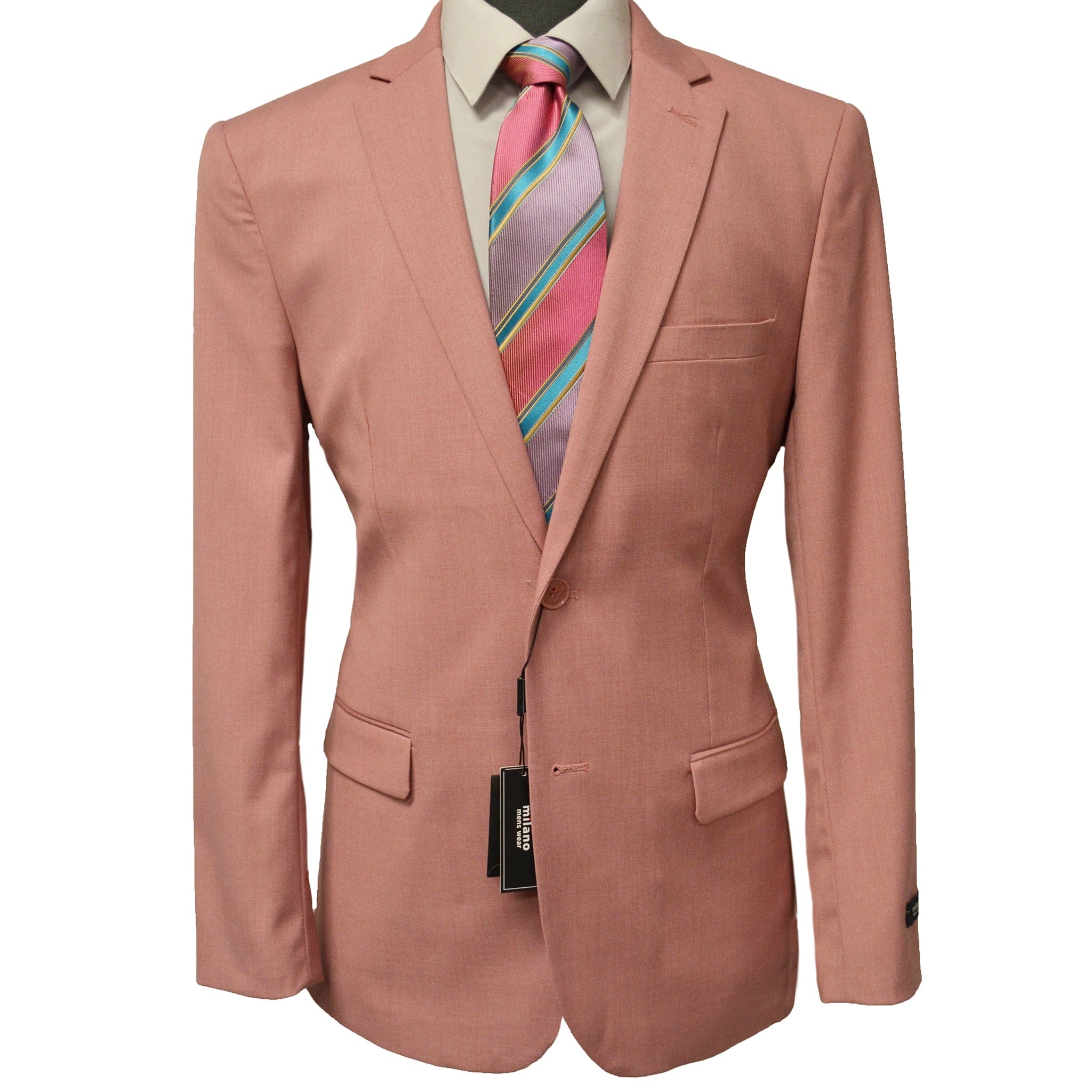 BRAVEMAN SUITING COMPANY J S PINK / 38 REG MILANO LABEL SPORT COAT/Sp100