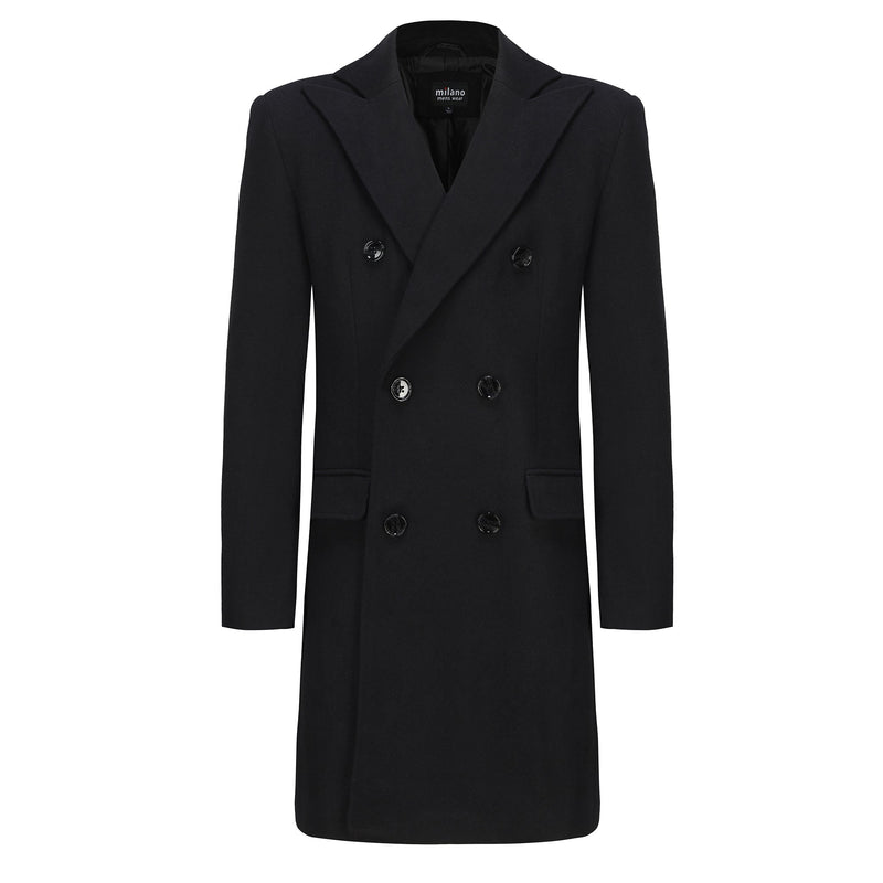 BRAVEMAN SUITING COMPANY O C MILANO LABLE DOUBLE BREASTED OVERCOAT/Mdc02
