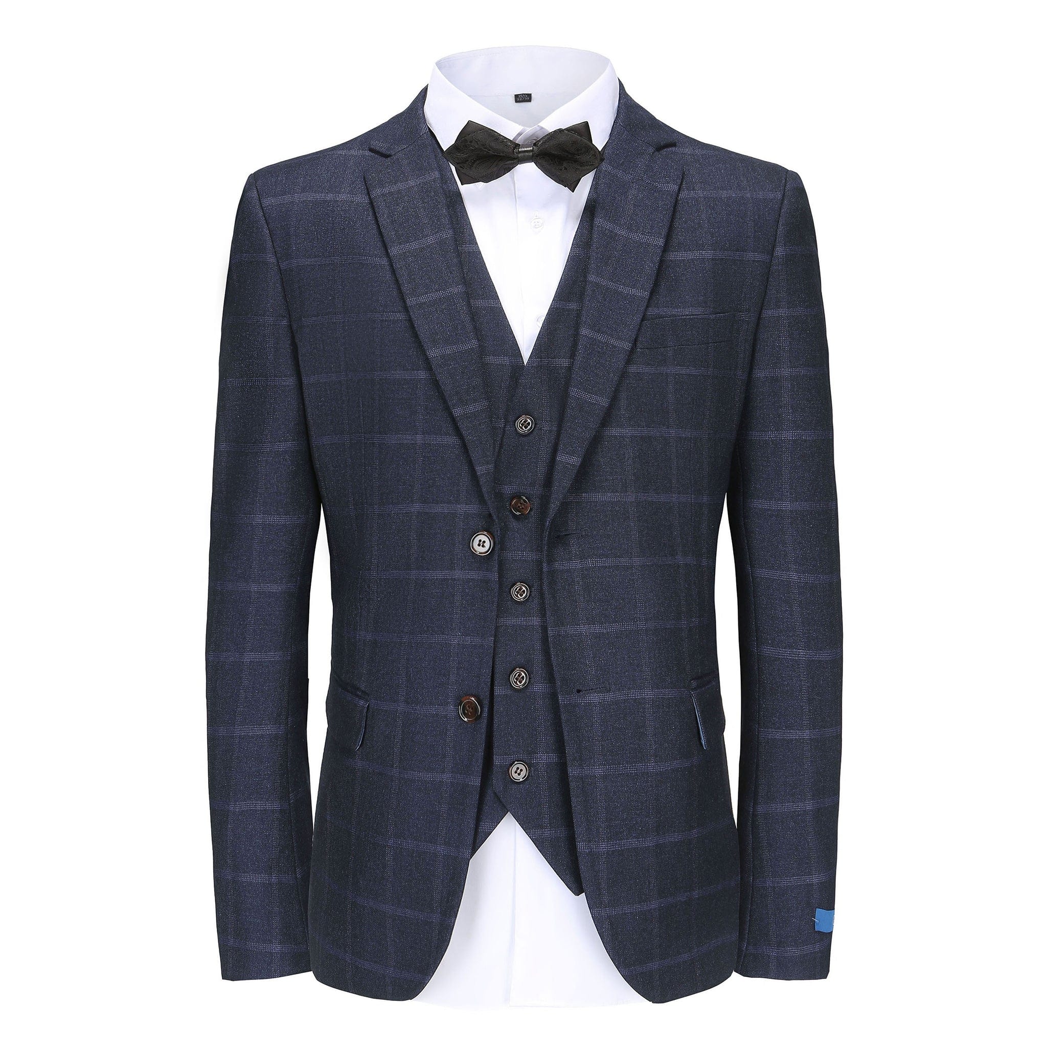 BRAVEMAN SUITING COMPANY U SM NAVY / 38R FASHION SUIT-GINO VITALE-GV2125