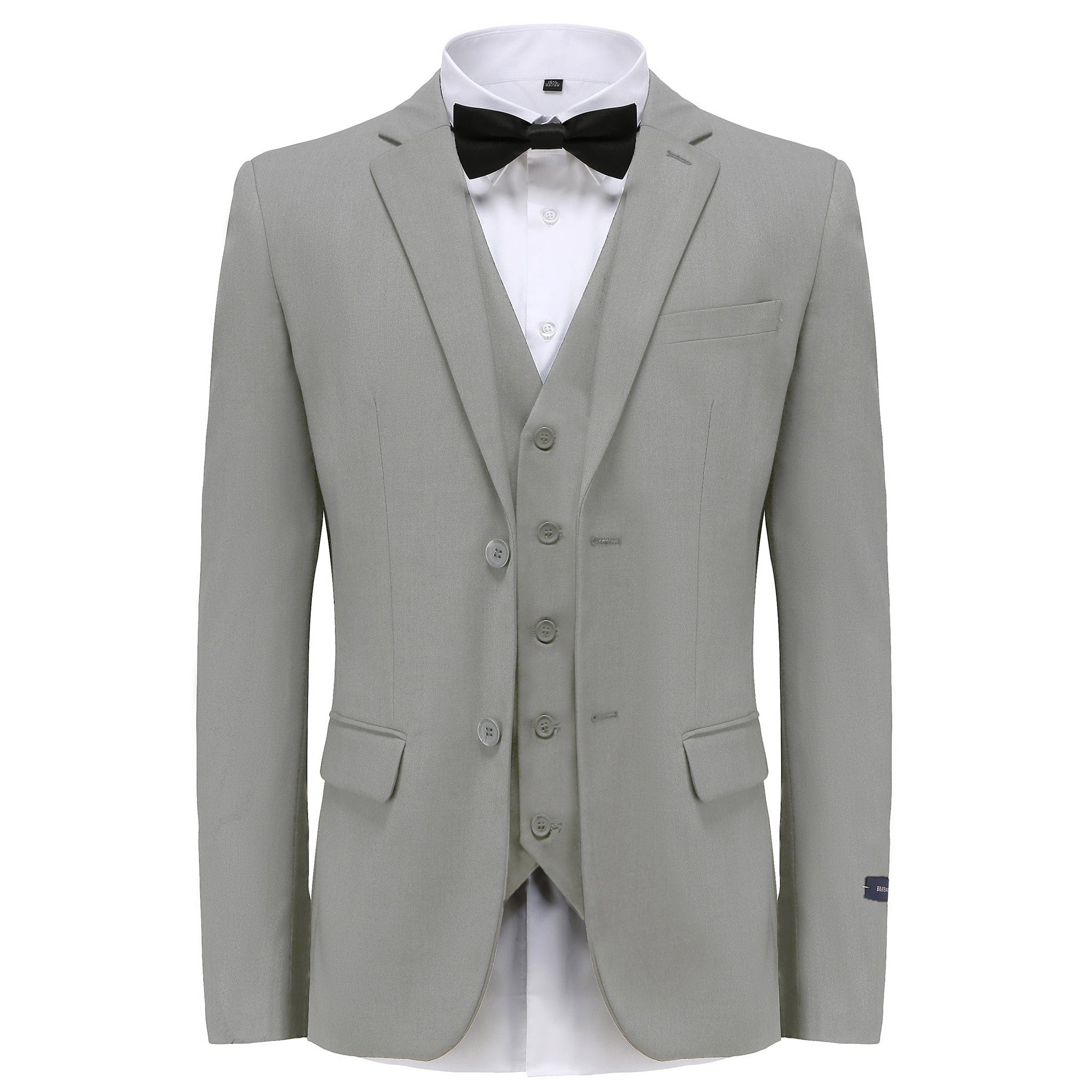 BRAVEMAN SUITING COMPANY U SM GREY / 36R GINO VITALE 3PCS SUITE -M300