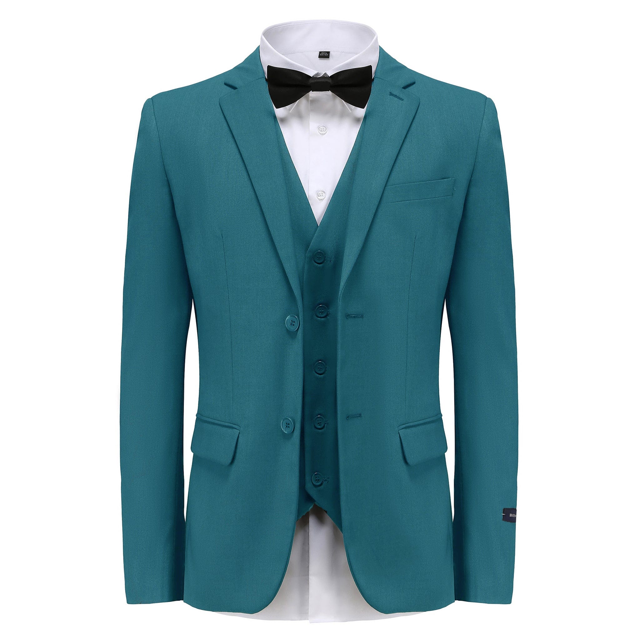 BRAVEMAN SUITING COMPANY U SM SEA GREEN / 36R GINO VITALE 3PCS SUITE -M300