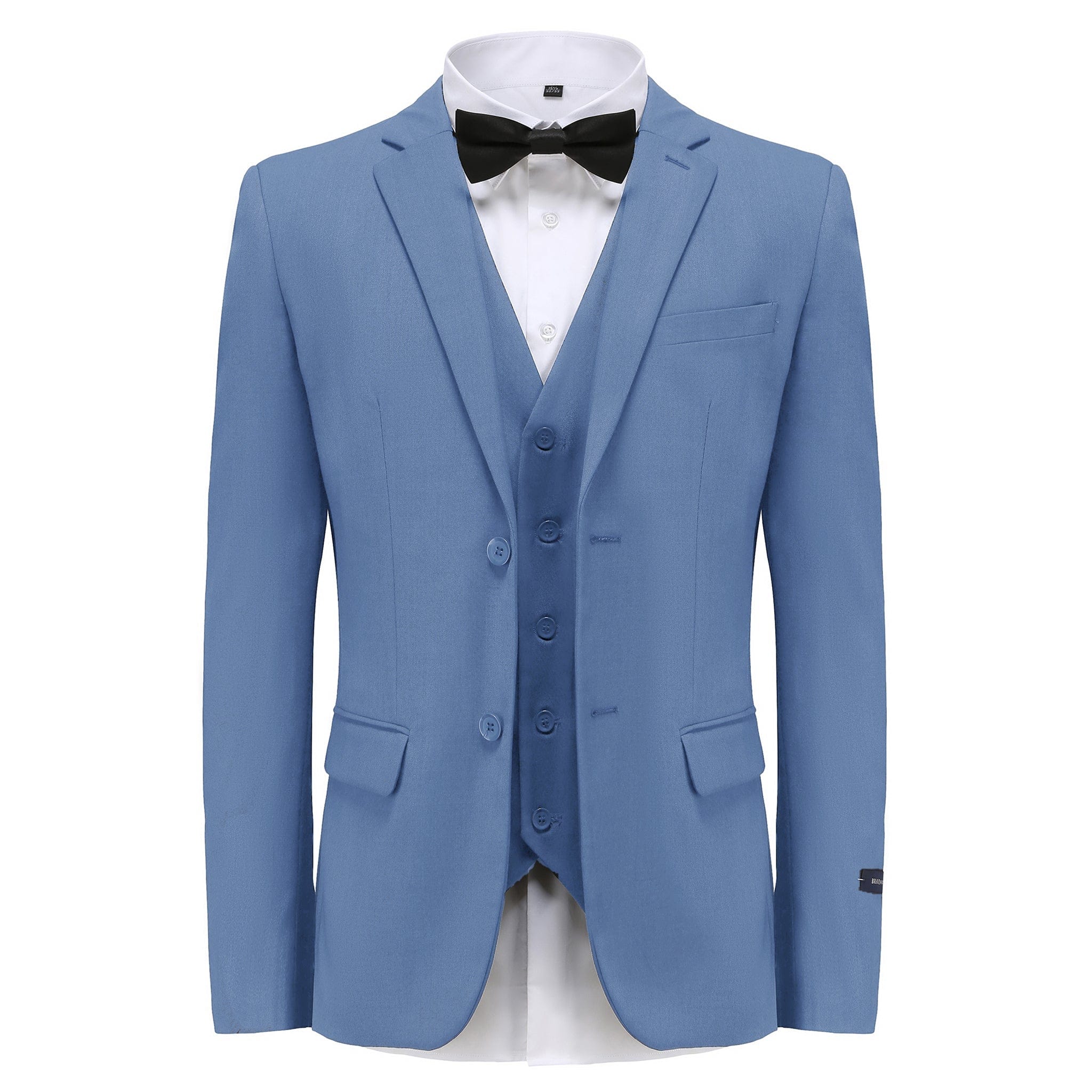 BRAVEMAN SUITING COMPANY U SM SLATE BLUE / 36R GINO VITALE 3PCS SUITE -M300