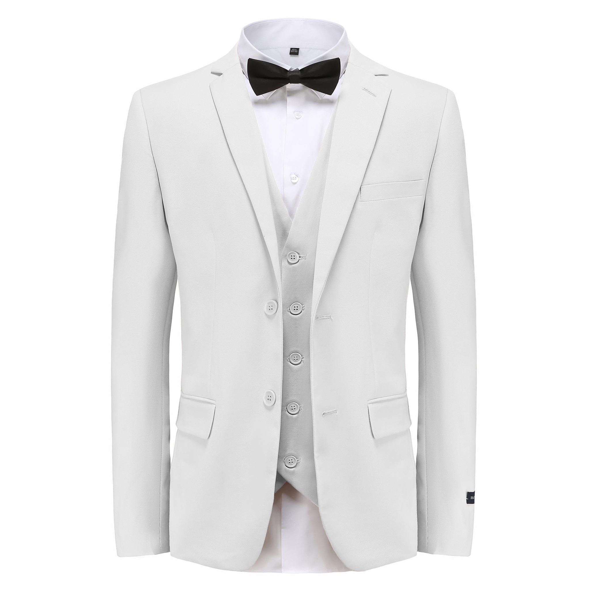 BRAVEMAN SUITING COMPANY U SM WHITE / 36R GINO VITALE 3PCS SUITE -M300