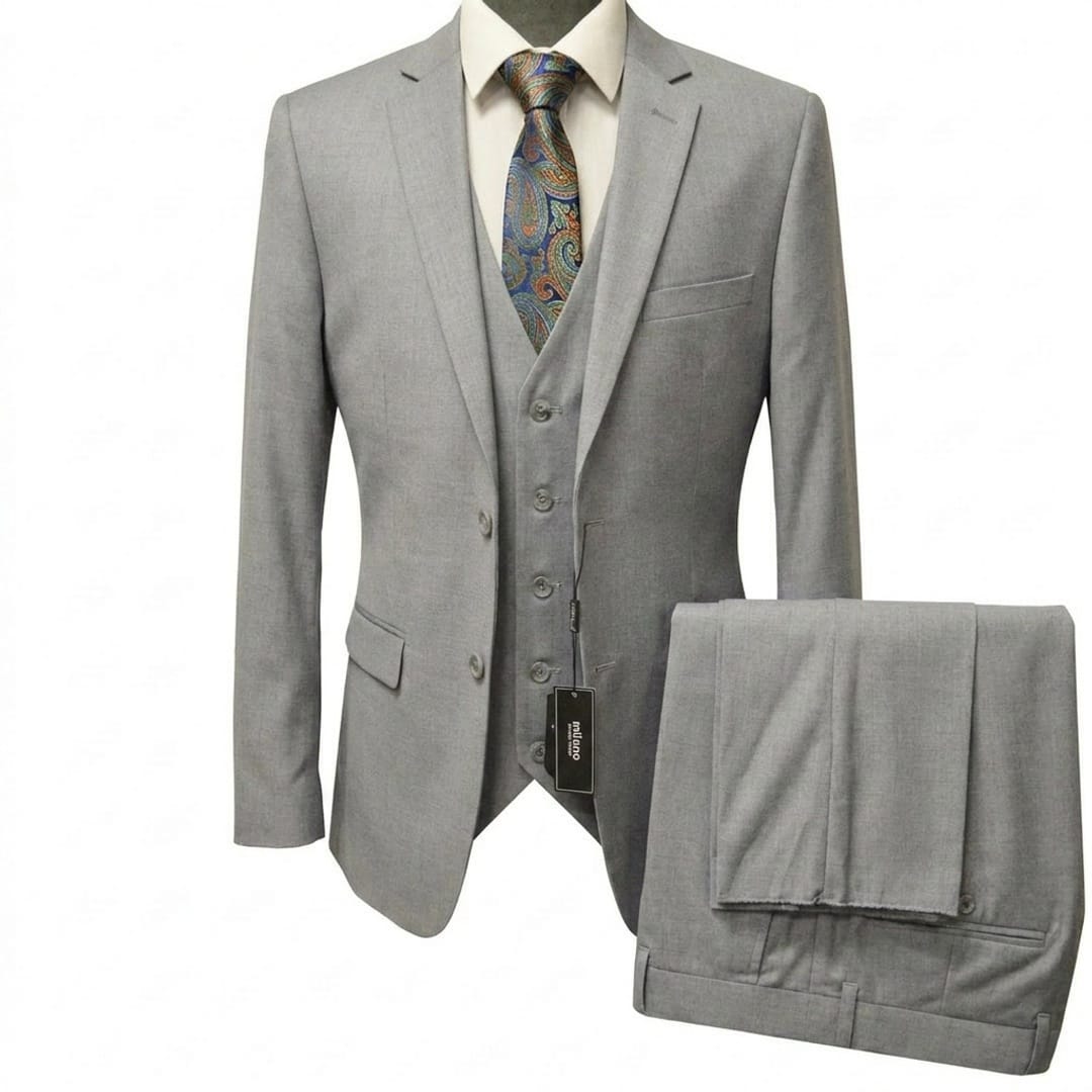 BRAVEMAN SUITING COMPANY U SM LIGHT GRAY / 38S Milano Modern Fit 3-Piece Suit - MZ300