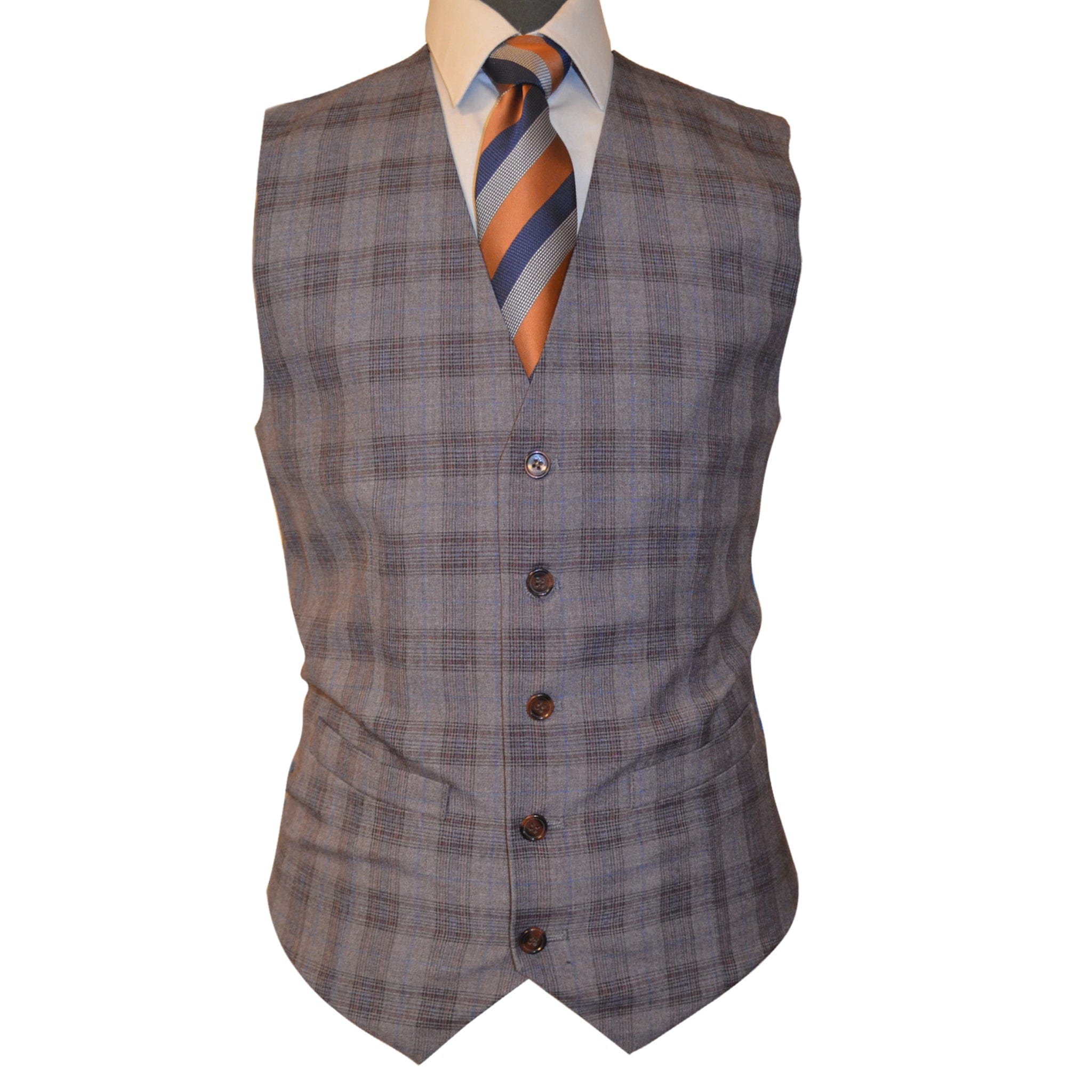 BRAVEMAN SUITING COMPANY U SS MILANO LABEL PLAID SUIT/Ml3812-3pc