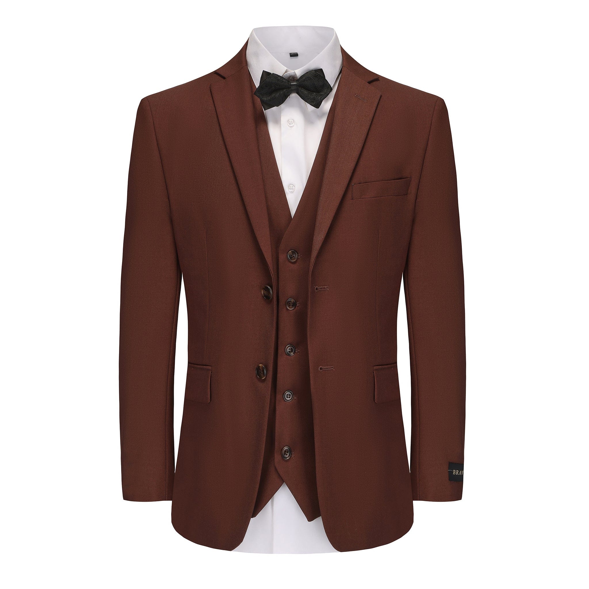 BRAVEMAN SUITING COMPANY U SS BROWN / 34S PREMIUM QUALITY SUIT/M300