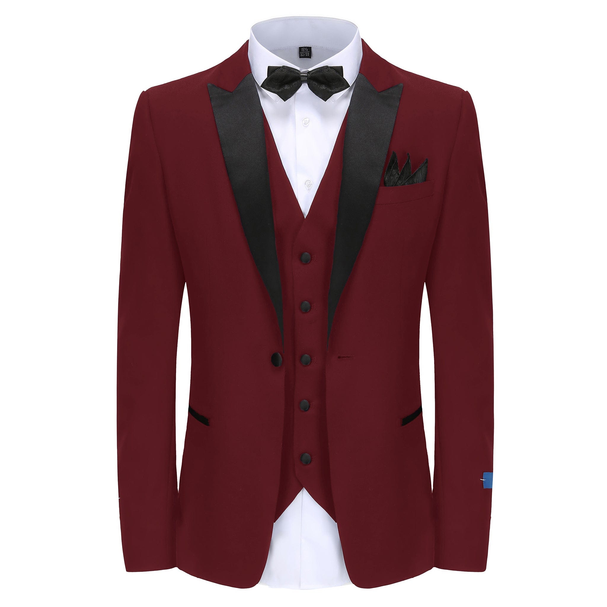 BRAVEMAN SUITING COMPANY XTUS BURGUNDY / 36R GINO VITALE-TUXEDO SUIT-TX500-BURGUNDY