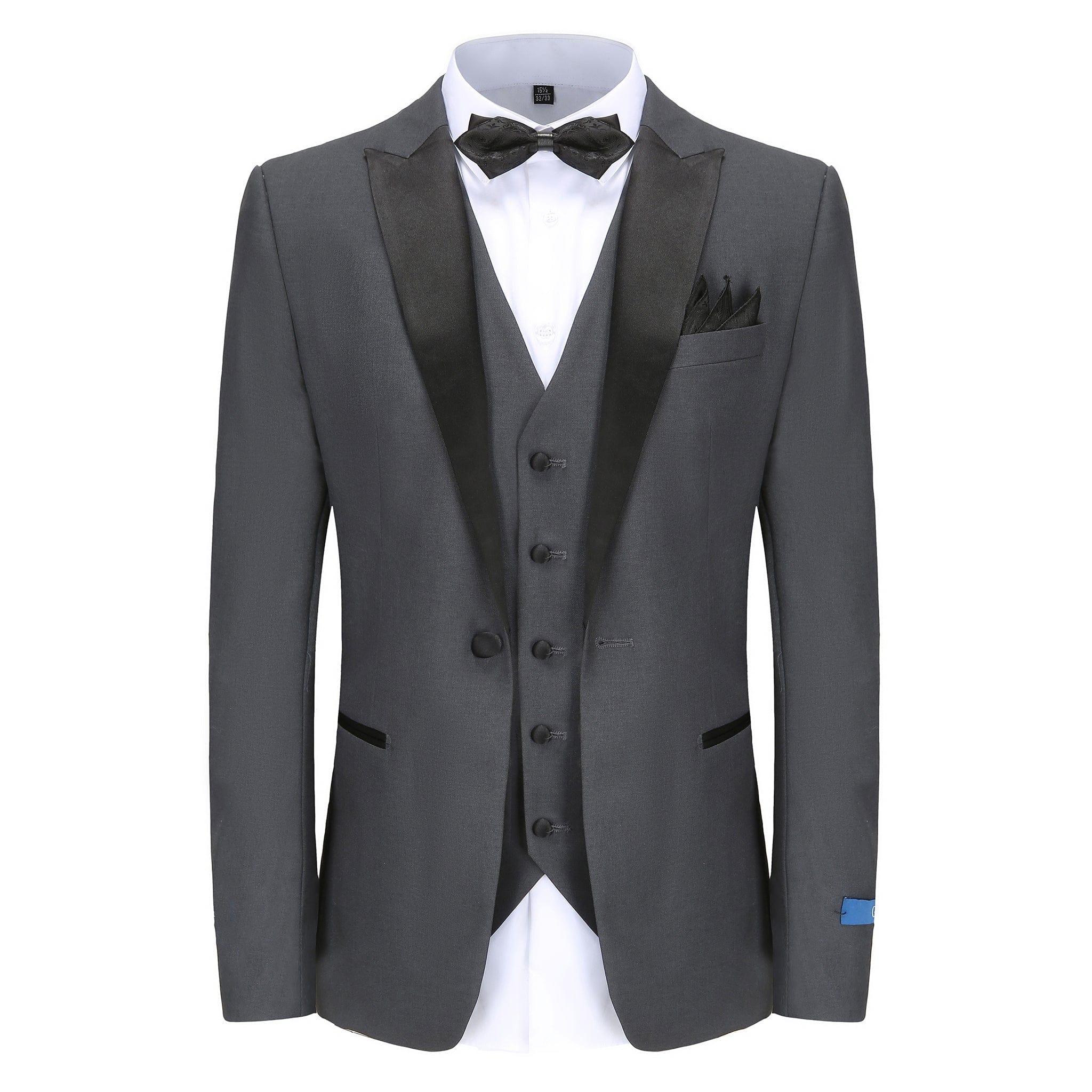 BRAVEMAN SUITING COMPANY XTUS CHARCOAL / 36R GINO VITALE-TUXEDO SUIT-TX500-CHARCOAL