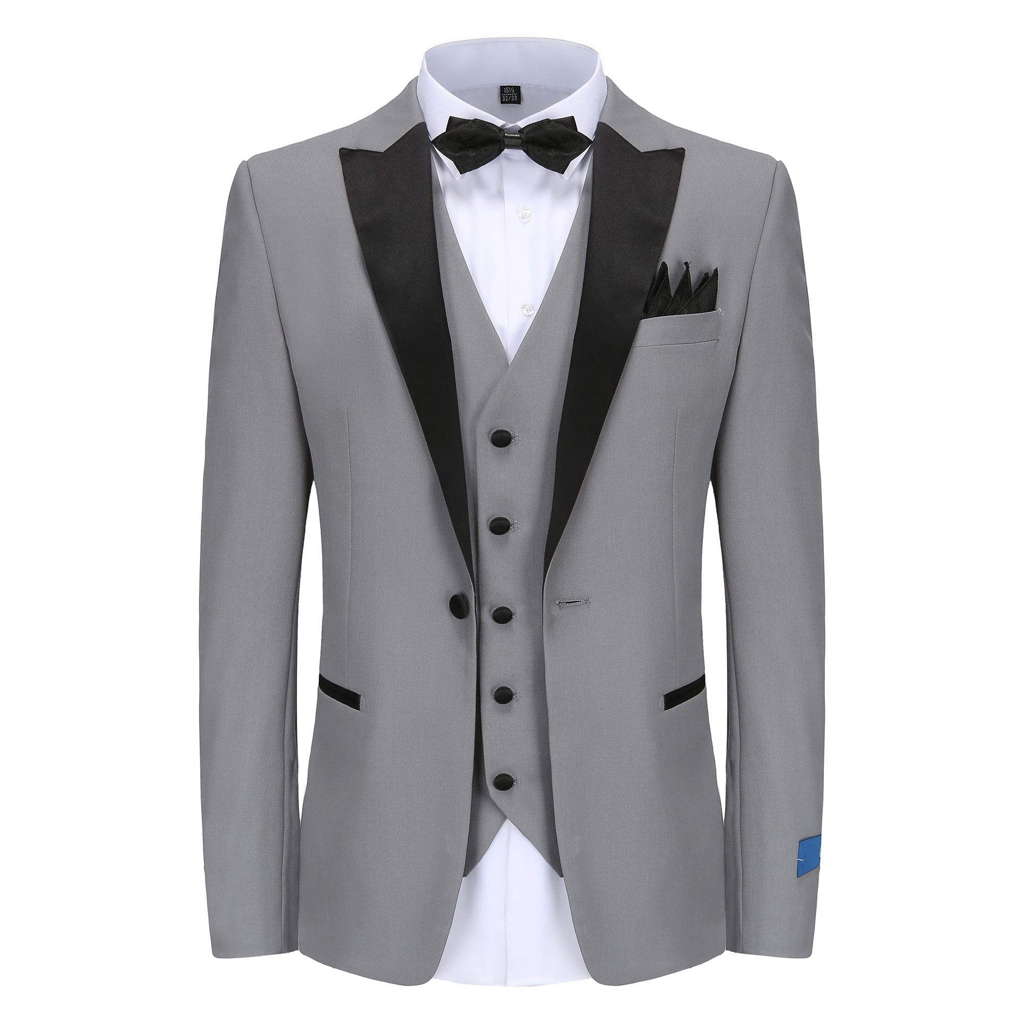 BRAVEMAN SUITING COMPANY XTUS LIGHT GREY / 36R GINO VITALE-TUXEDO SUIT-TX500-LIGHT GREY