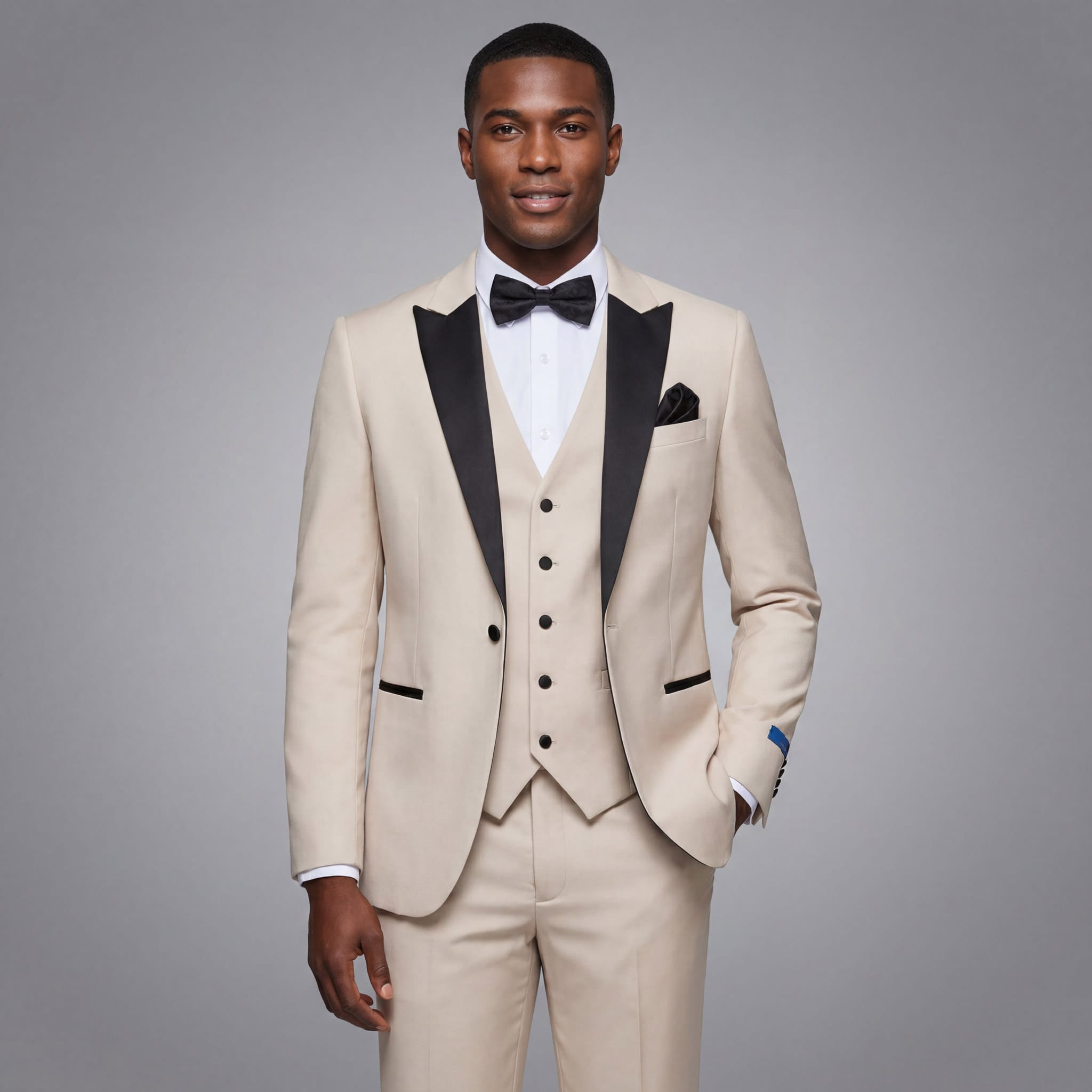 BRAVEMAN SUITING COMPANY XTUS SLIM FIT TUXEDO -TX500-LIGHT BEIGE