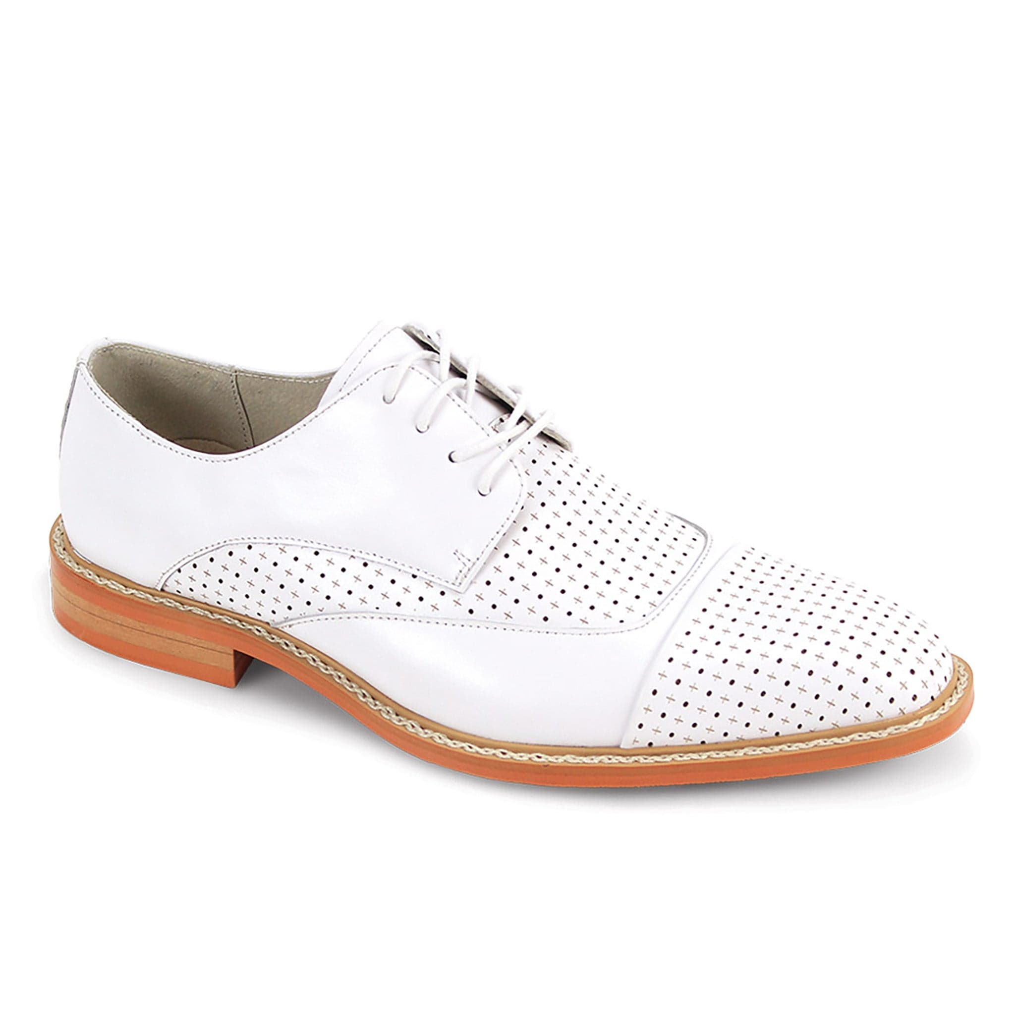 GIOVANNI LEATHER SHOES FT WHITE / 8.5 Giovanni Alford Dress Shoes