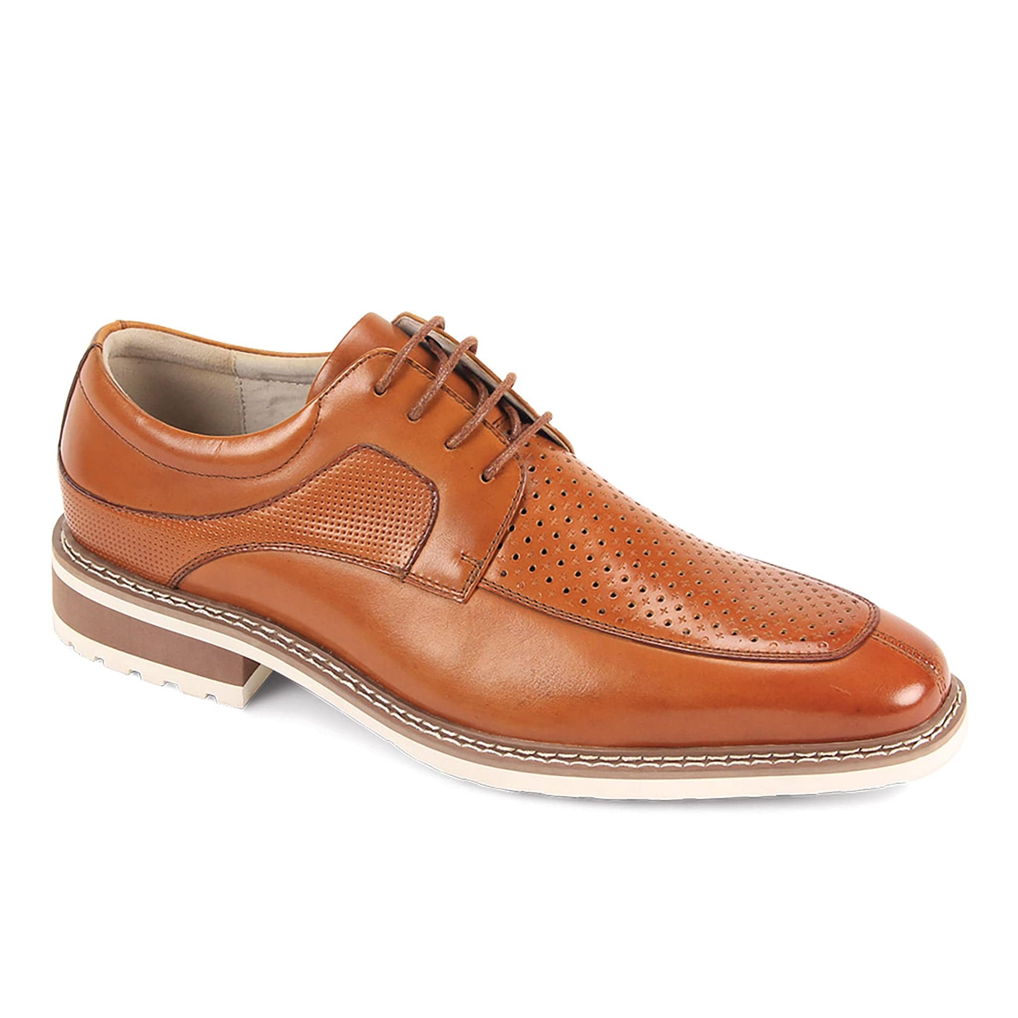 GIOVANNI LEATHER SHOES FT TAN / 8.5 Giovanni Lenny Lace-Up Dress Shoes