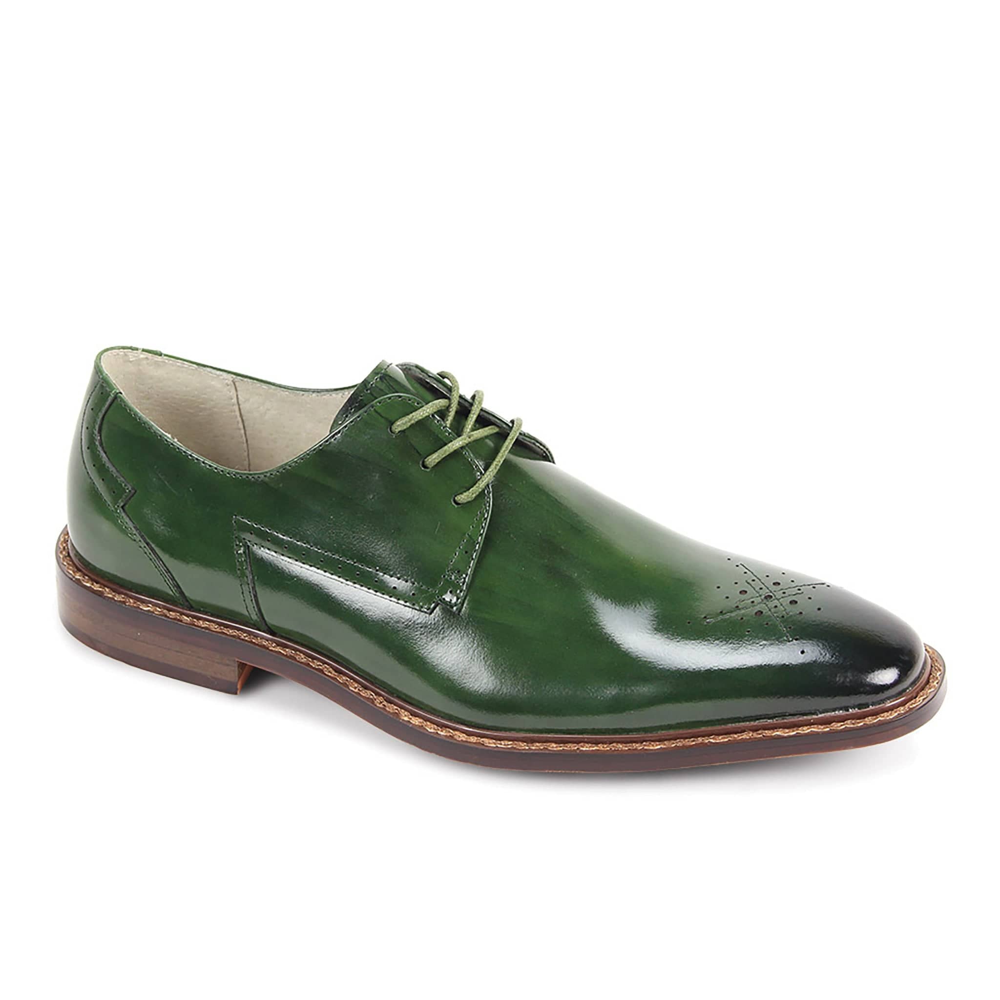 GIOVANNI LEATHER SHOES FT GREEN / 8.5 Giovanni Toby Lace-Up Dress Shoes