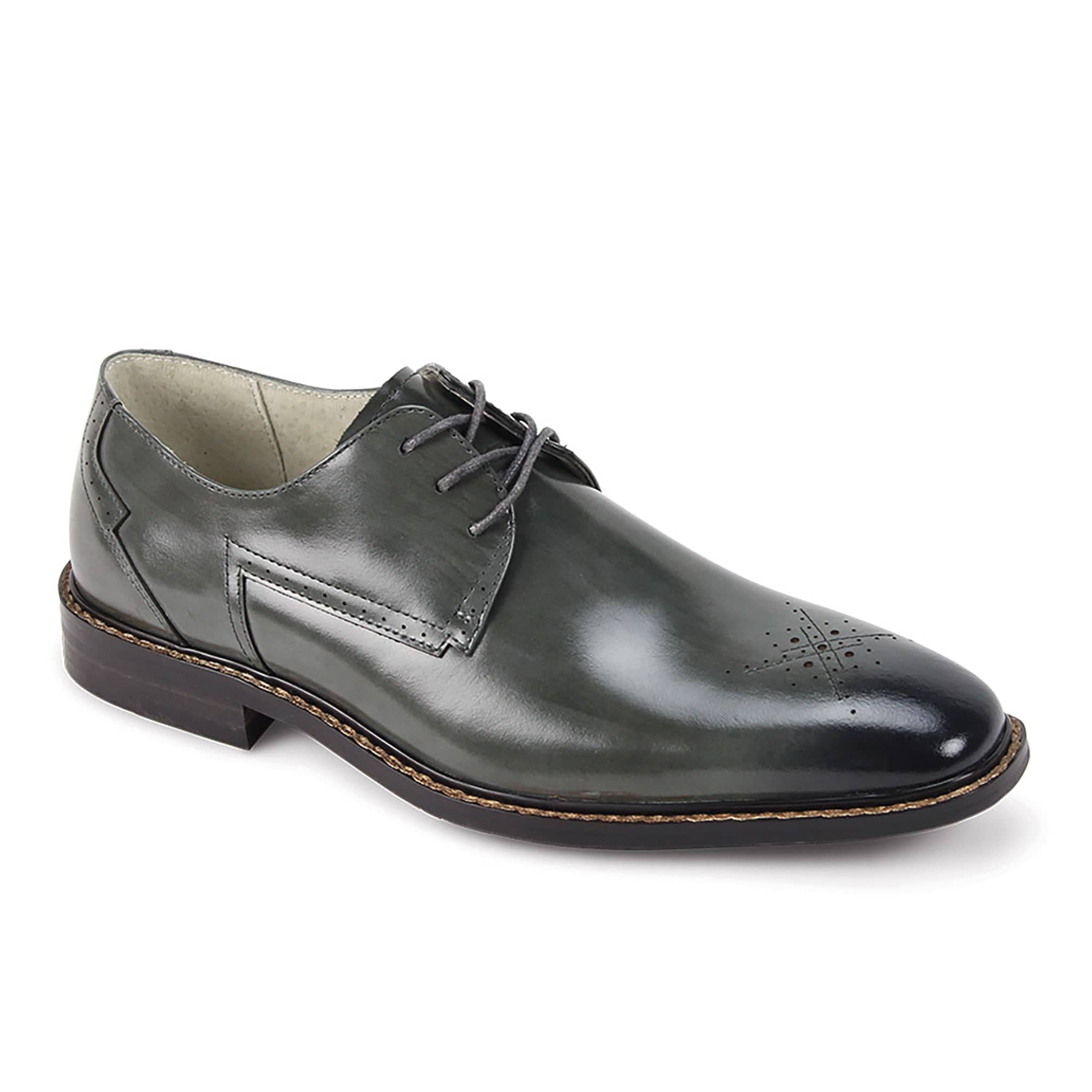 GIOVANNI LEATHER SHOES FT GREY / 8.5 Giovanni Toby Lace-Up Dress Shoes