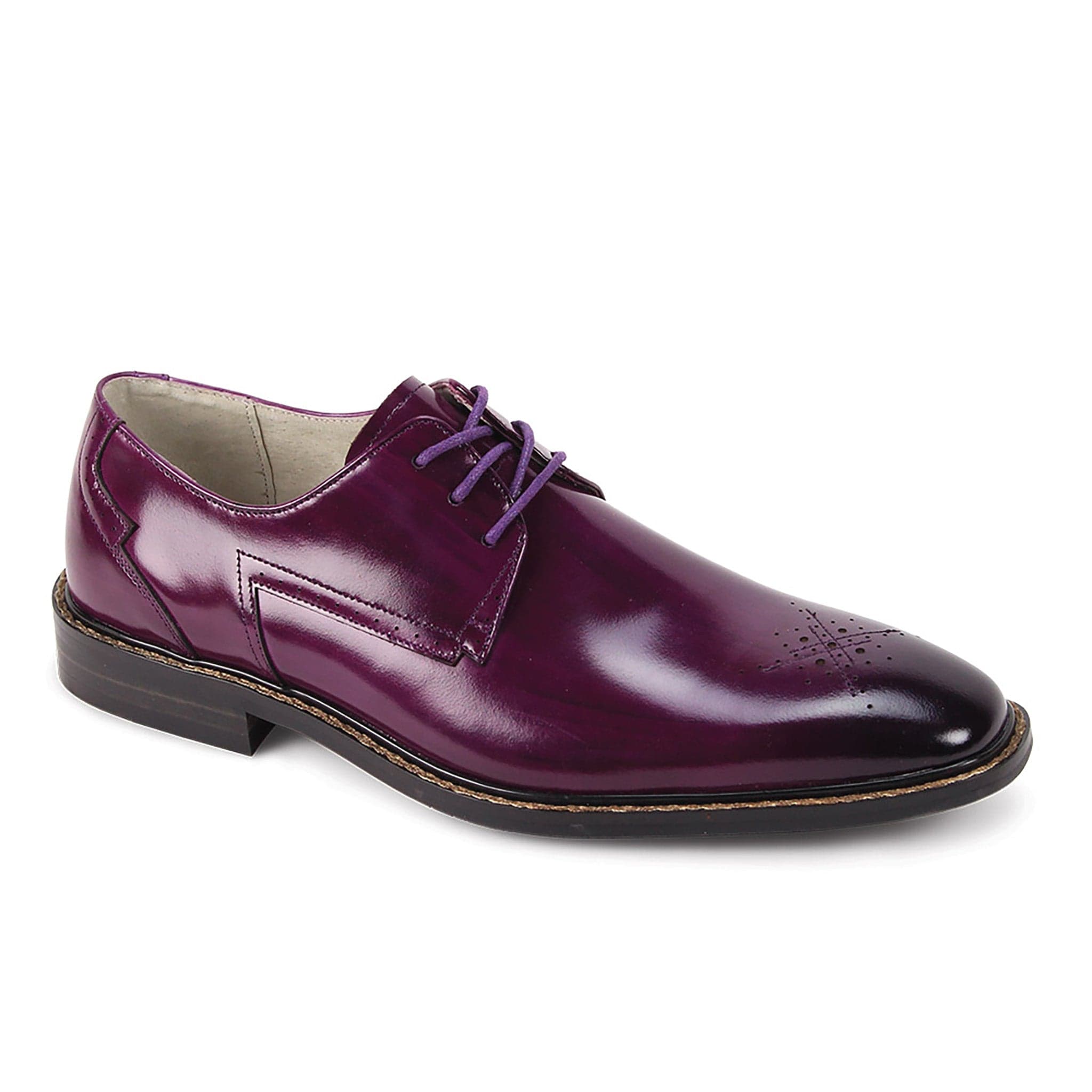 GIOVANNI LEATHER SHOES FT PURPLE / 8.5 Giovanni Toby Lace-Up Dress Shoes