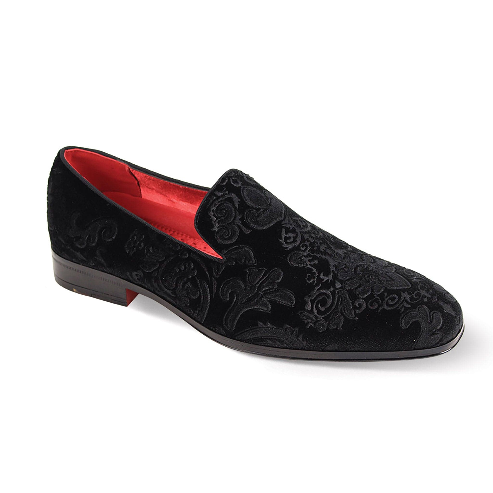 GLOBE FOOTWEAR X F T BLACK / 7.0 After Midnight Embroidered Velvet Slip-On Loafer-7046