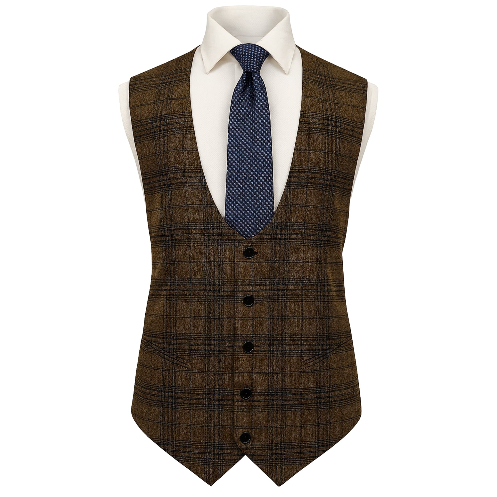 GR CLOTHING GRP DBA ROSSI U SM Tom 3Pcs Suit by Rossiman-Check Pattern