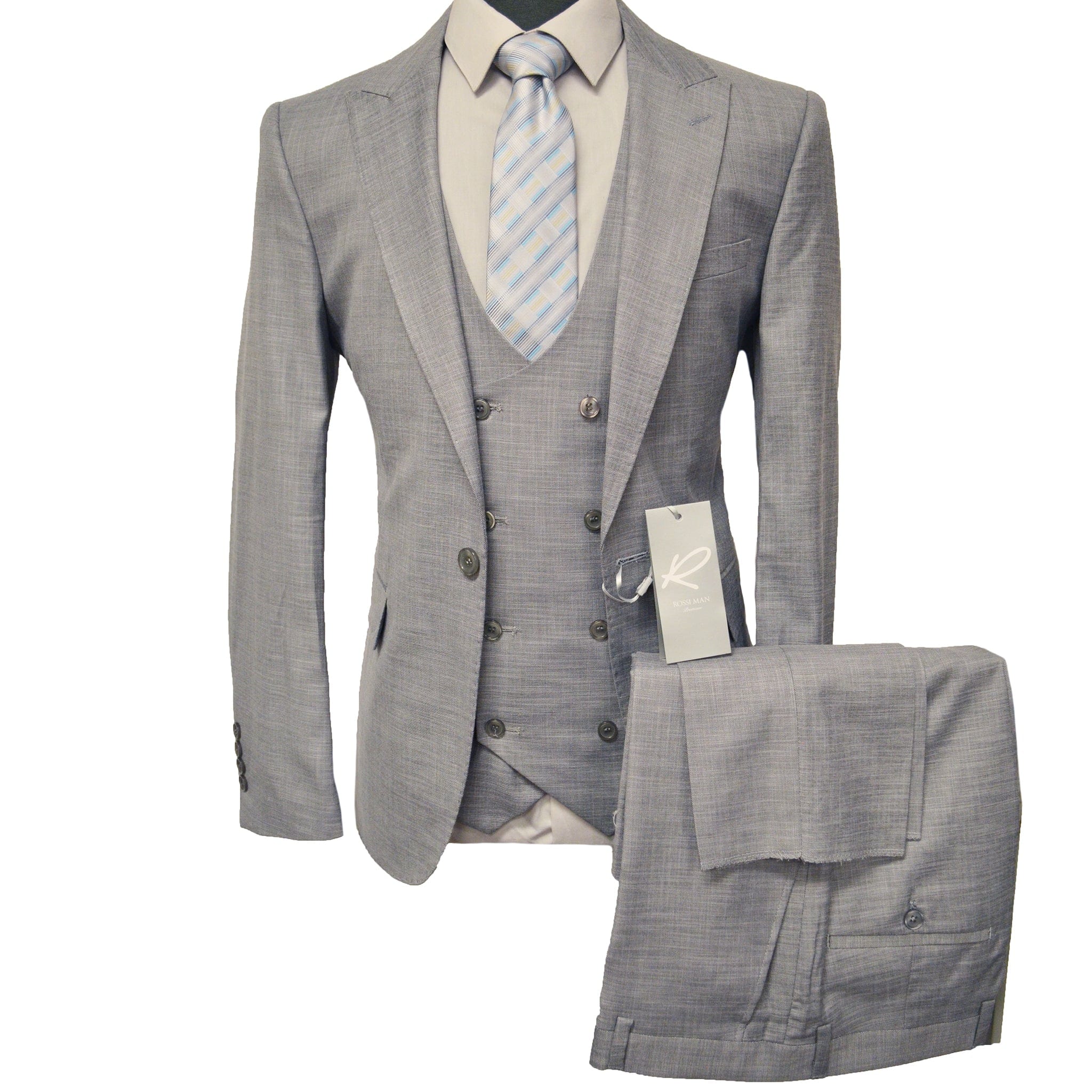 GR CLOTHING GRP DBA ROSSI U SS RM1389 / 34 REG MAX VESTED SUIT by Rossi Man