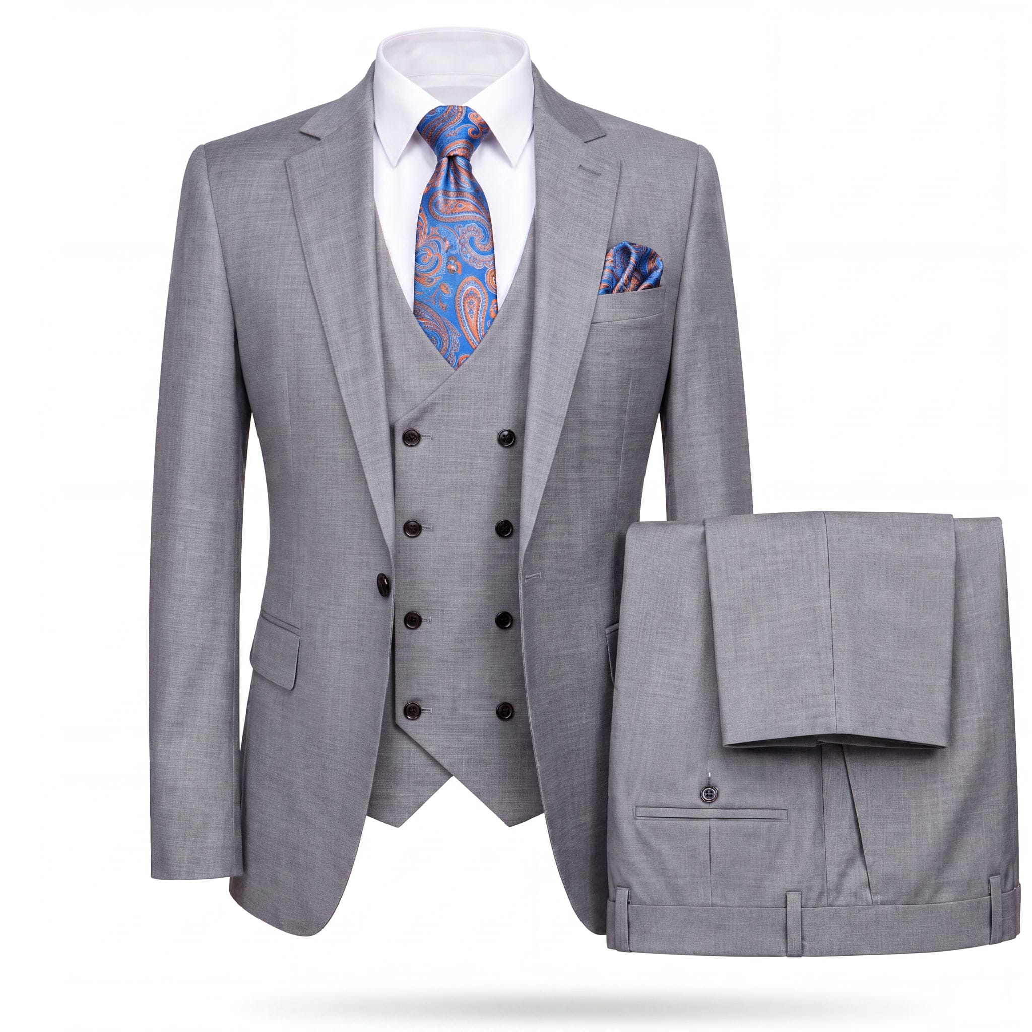 GR CLOTHING GRP DBA ROSSI U SS RM1389 / 34 REG Rossiman MAX Vested Suit