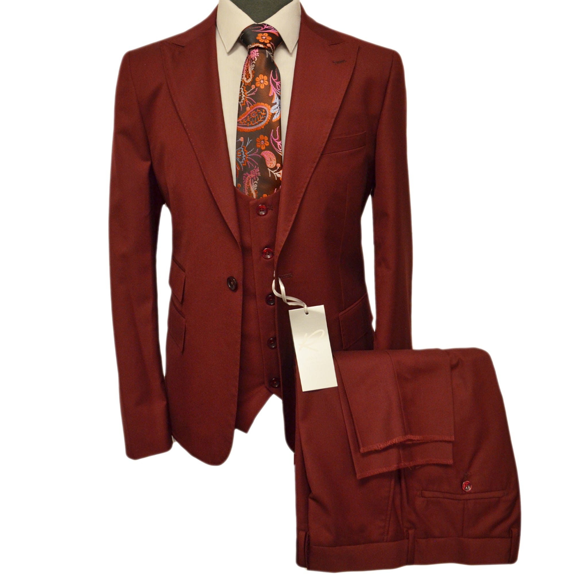 GR CLOTHING GRP DBA ROSSI U SS RM1174 / 34 REG SYDNEY VESTED SUIT by Rossi Man/SOLID