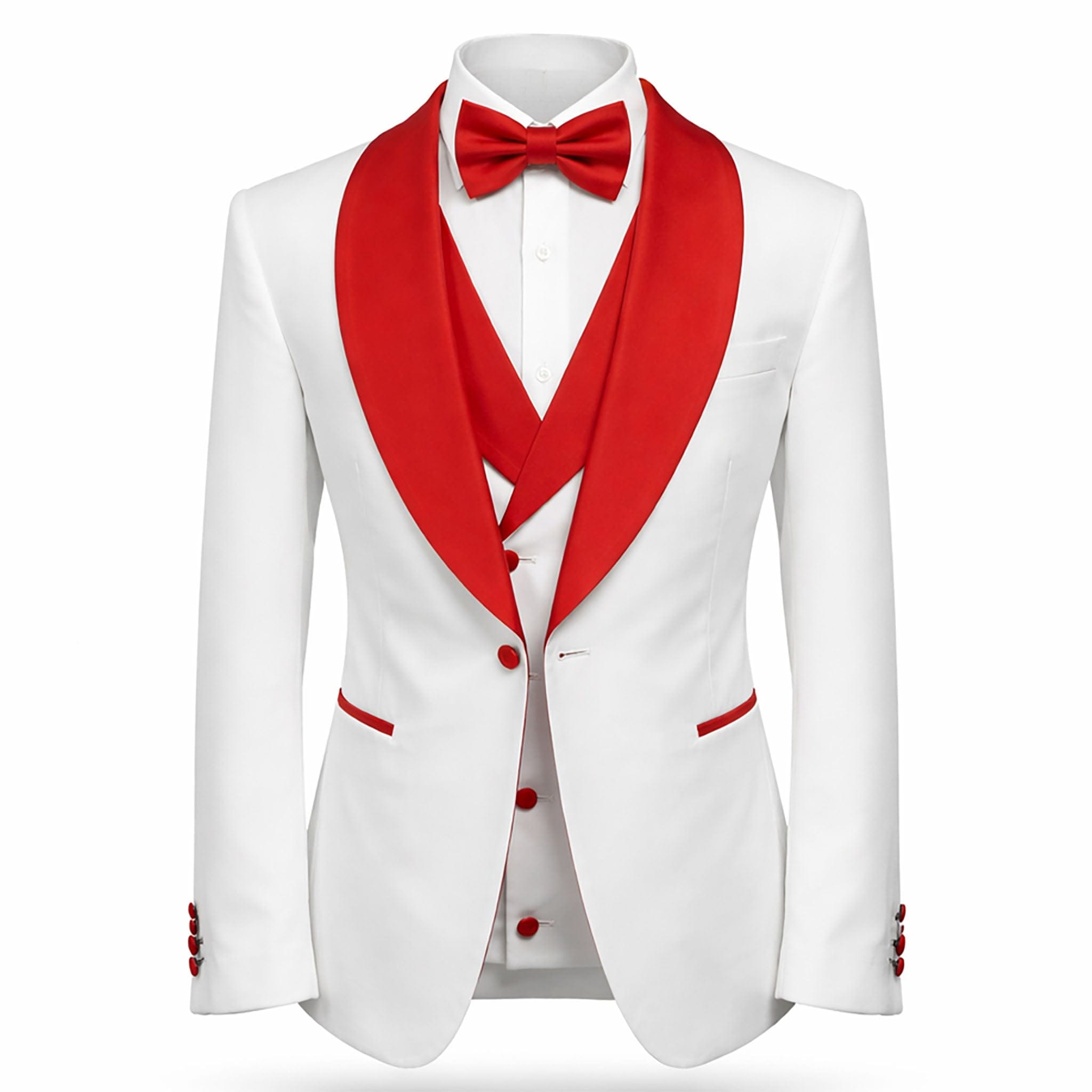 GR CLOTHING GRP DBA ROSSI XTUS Rossiman Premium Pinstripe Tuxedo 3 Piece Suit/Smoking R