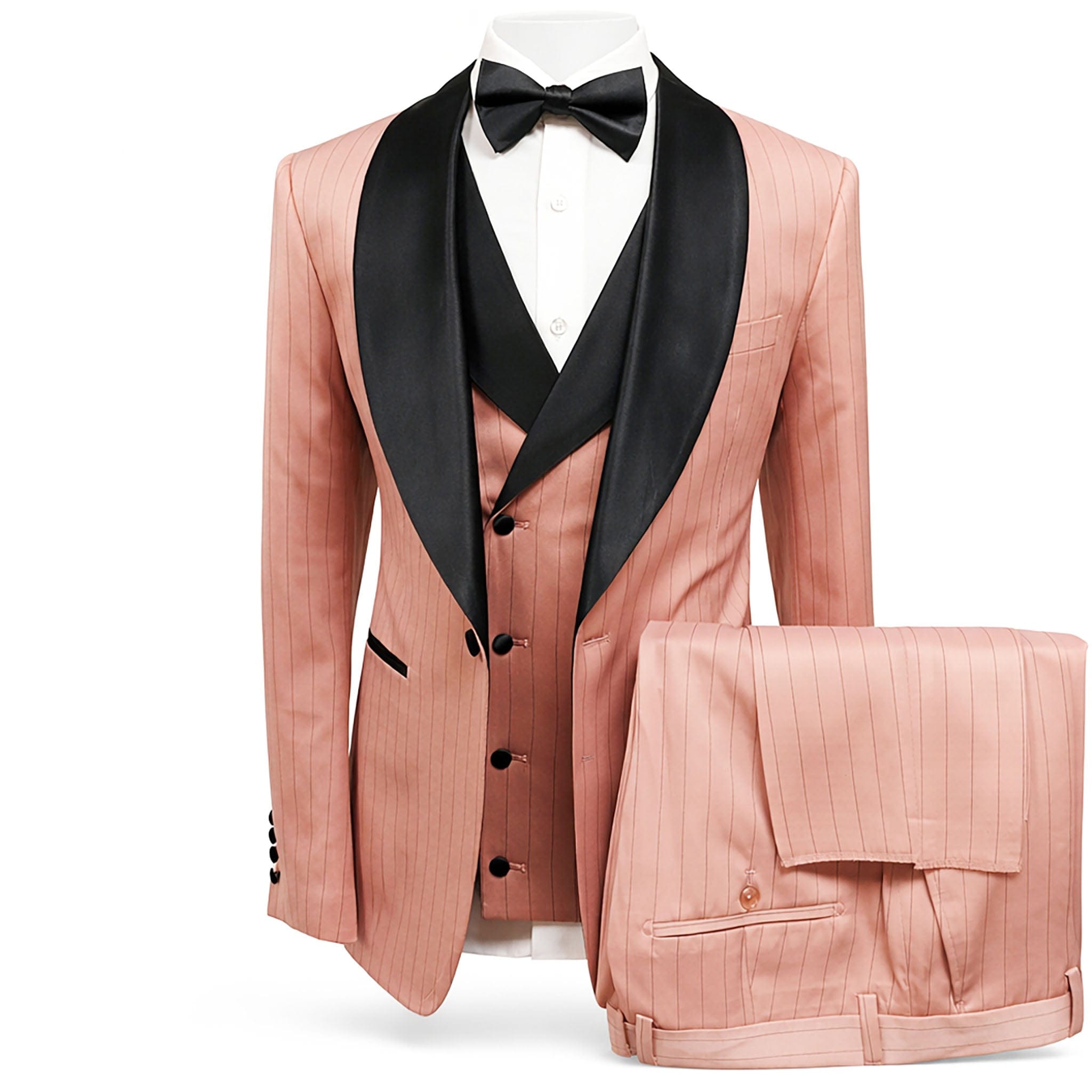 GR CLOTHING GRP DBA ROSSI XTUS RM1967 / SM Rossiman Premium Pinstripe Tuxedo 3 Piece Suit/Smoking R