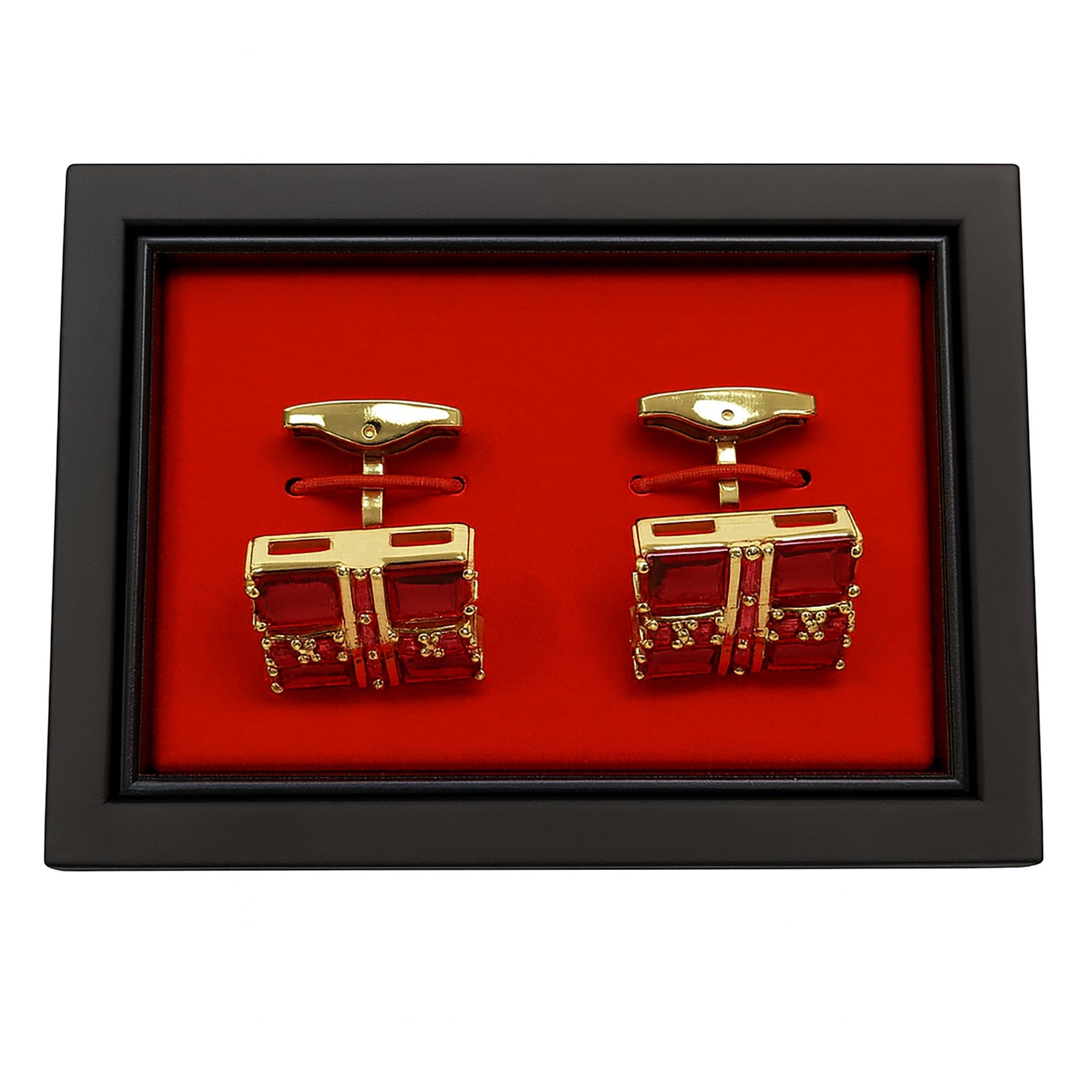 Imani uomo AC Golden-Red Luxury Red & Gold Gift Box Cufflinks