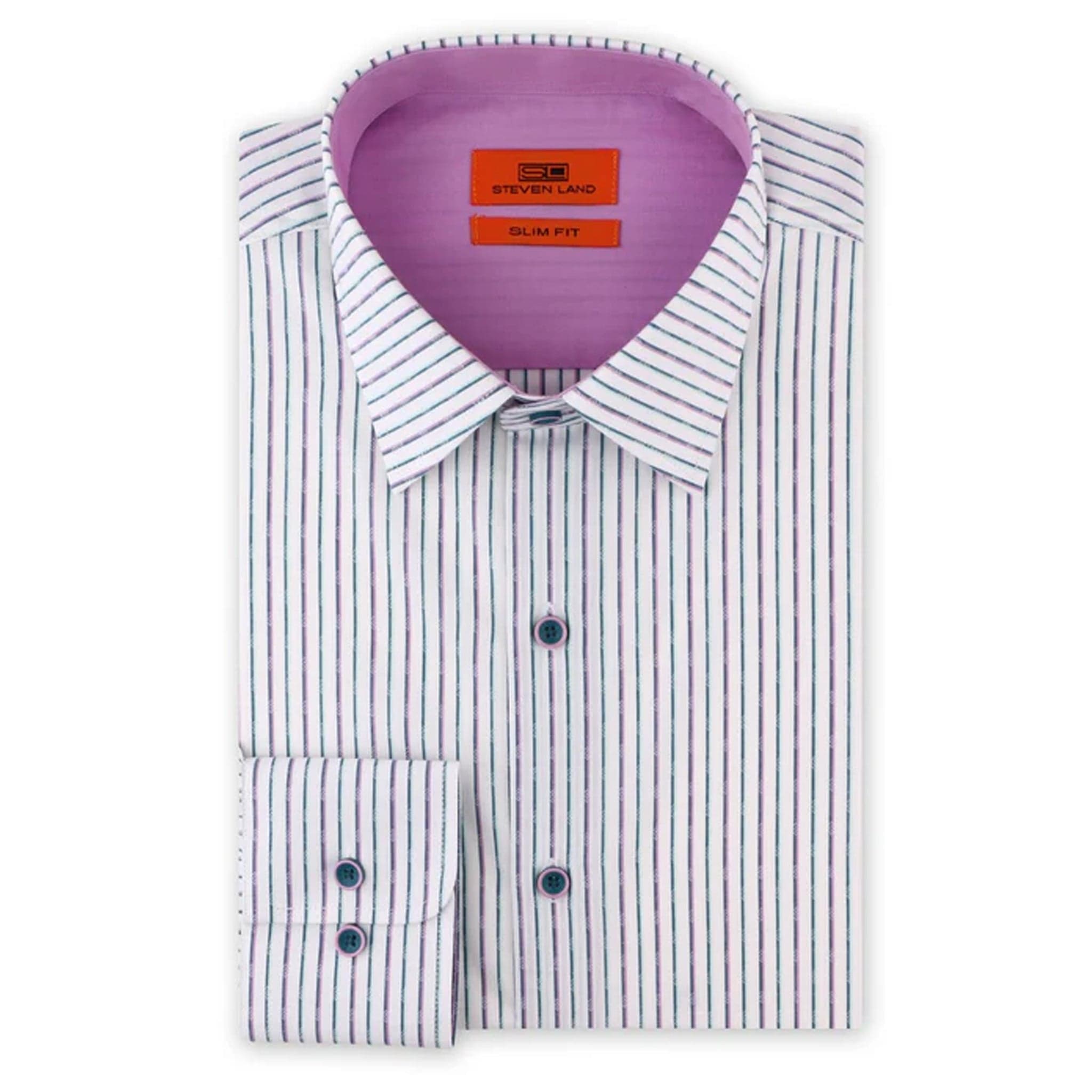 Sb1934 Contrast Stripe Dress Shirt for Men – MilanoMensWear