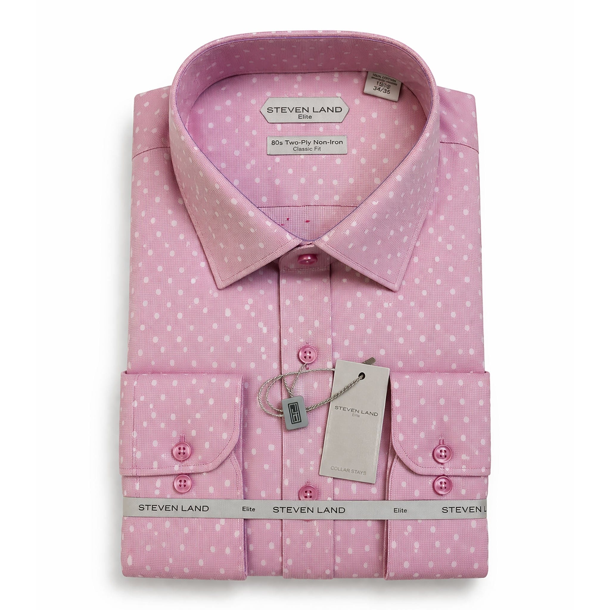 LND NECKWEAR INC. S C PINK 4/5 / 15 Steven Land Dress Shirt