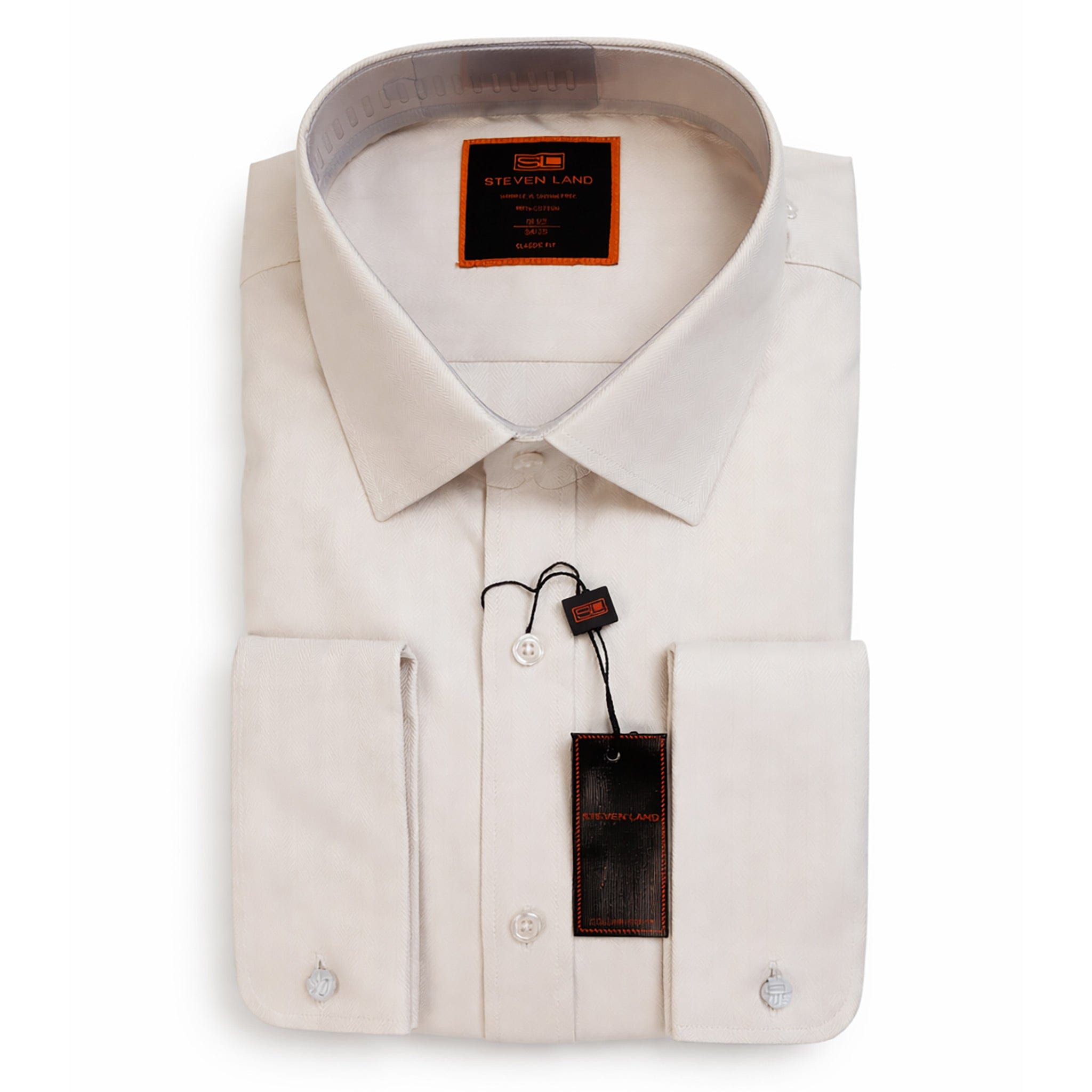 LND NECKWEAR INC. S C CREAM 4/5 / 15 Steven Land Dress Shirt