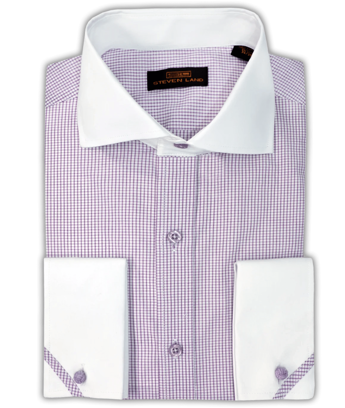 LND NECKWEAR INC. S C LAV 34/5 / 15.5 Steven Land Dress shirt | Lowell | Spread Collar | Button Cuff | 100% Cotton/Ds2316