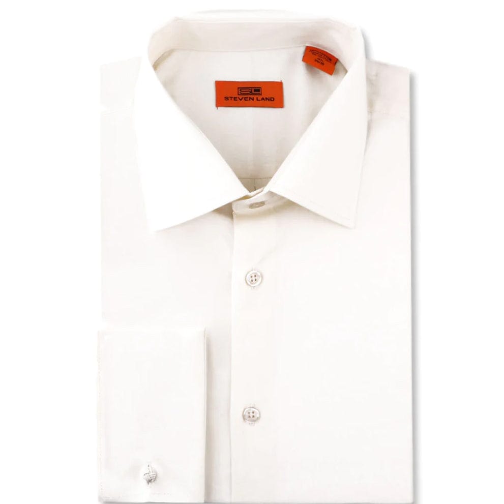 Steven Land Dress Shirt| Classic Fit | French Cuff | 100% Cotton/Ds115f 36/37 Red / 16.5 Steven Land Dress Shirt| Classic Fit | French Cuff | 100% Cotton/Ds115f 36/37 Red / 16.5