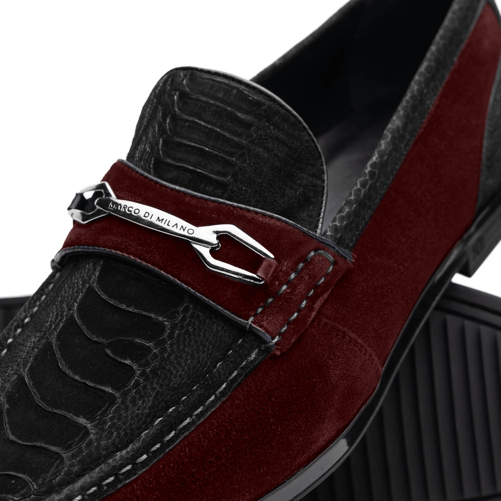 Marco Di Milano FT Hugo Ostrich Black / Wine