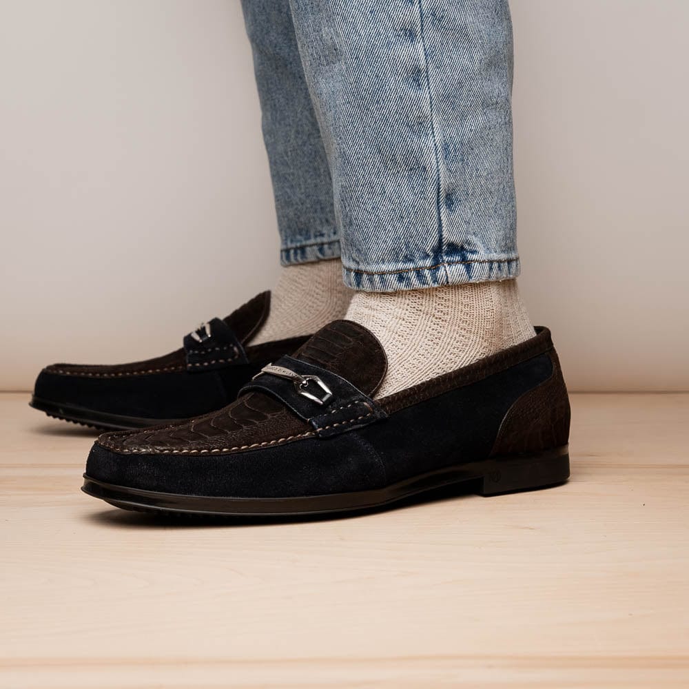 Marco Di Milano FT Hugo Ostrich Brown / Navy