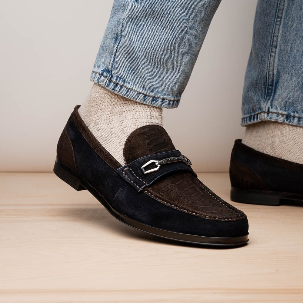 Marco Di Milano FT Hugo Ostrich Brown / Navy