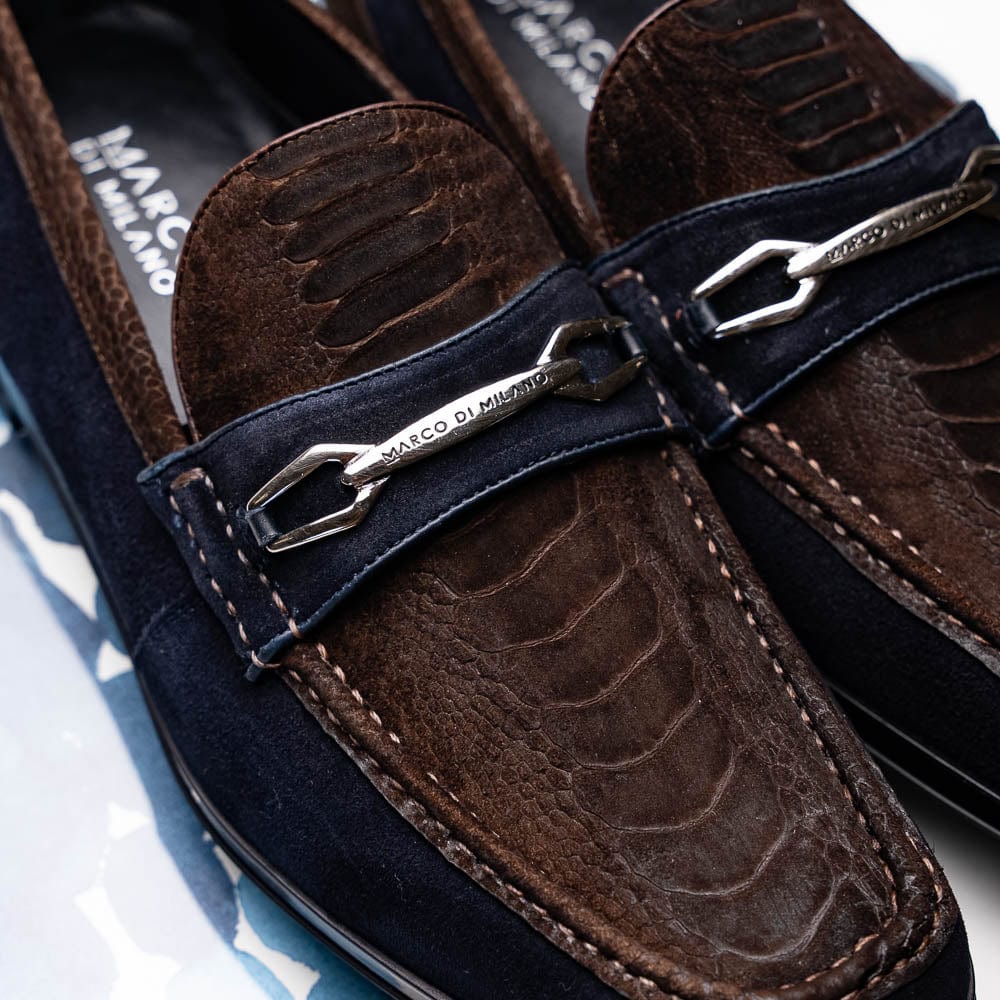 Marco Di Milano FT Hugo Ostrich Brown / Navy