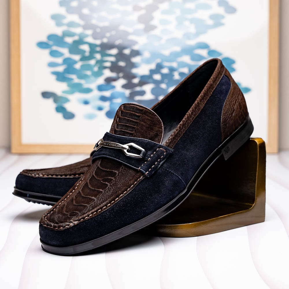 Marco Di Milano FT Hugo Ostrich Brown / Navy