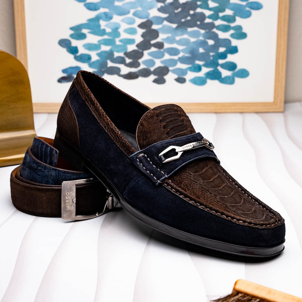 Marco Di Milano FT Hugo Ostrich Brown / Navy